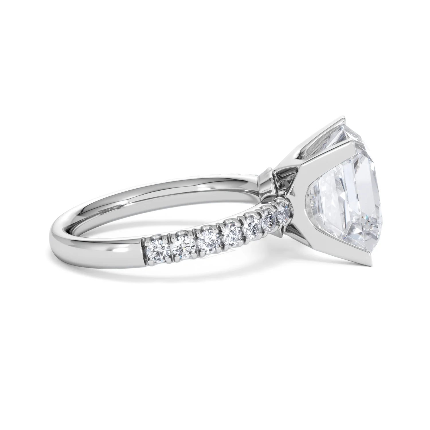 Katerina 5.55ct Lab Diamond Princess Cut Engagement Ring in Platinum G/VS1 - Image 28
