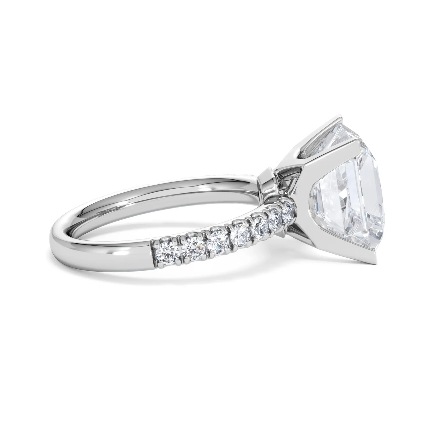 Katerina 5.55ct Lab Diamond Princess Cut Engagement Ring in Platinum G/VS1 - Image 29