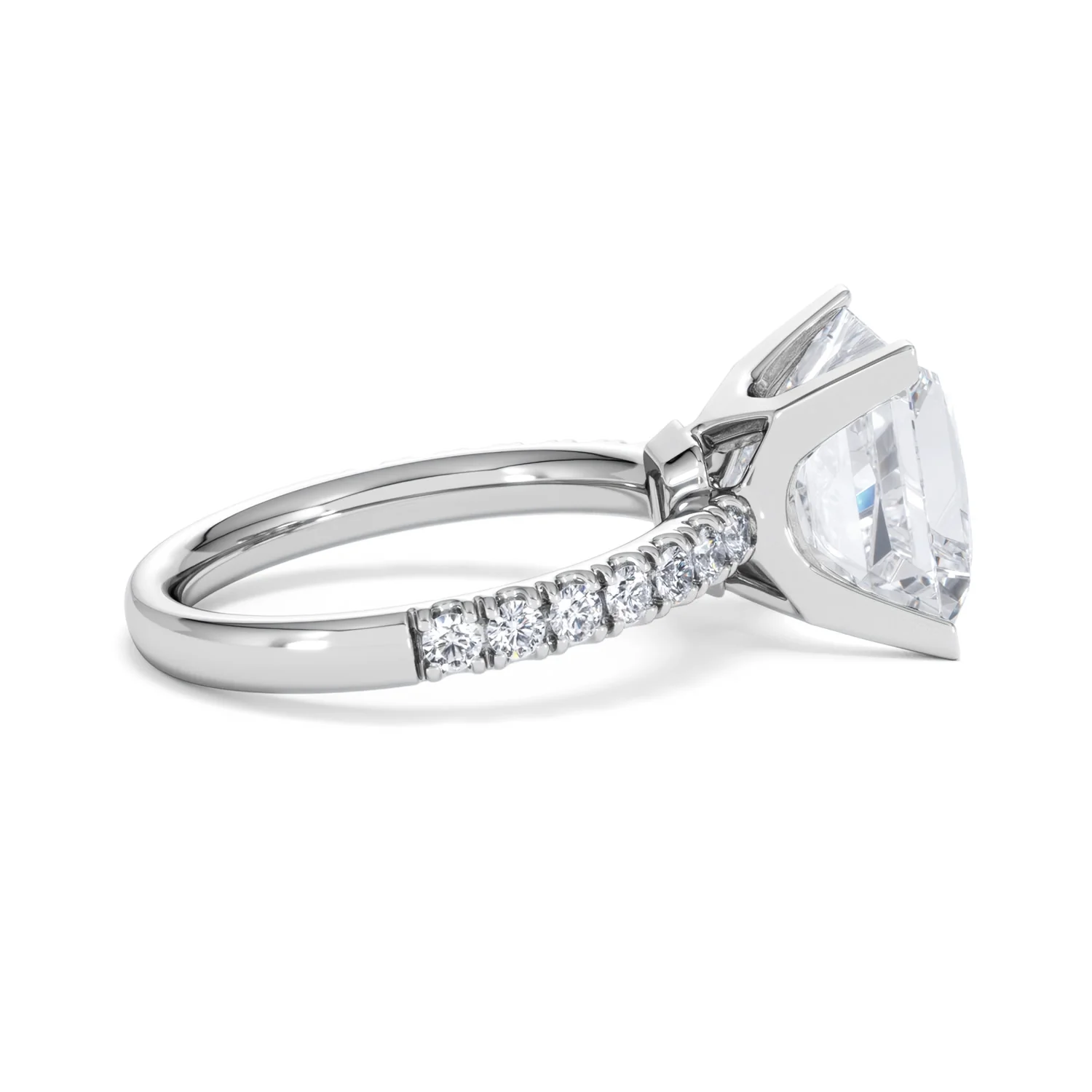 Katerina 5.55ct Lab Diamond Princess Cut Engagement Ring in Platinum G/VS1 - Image 30