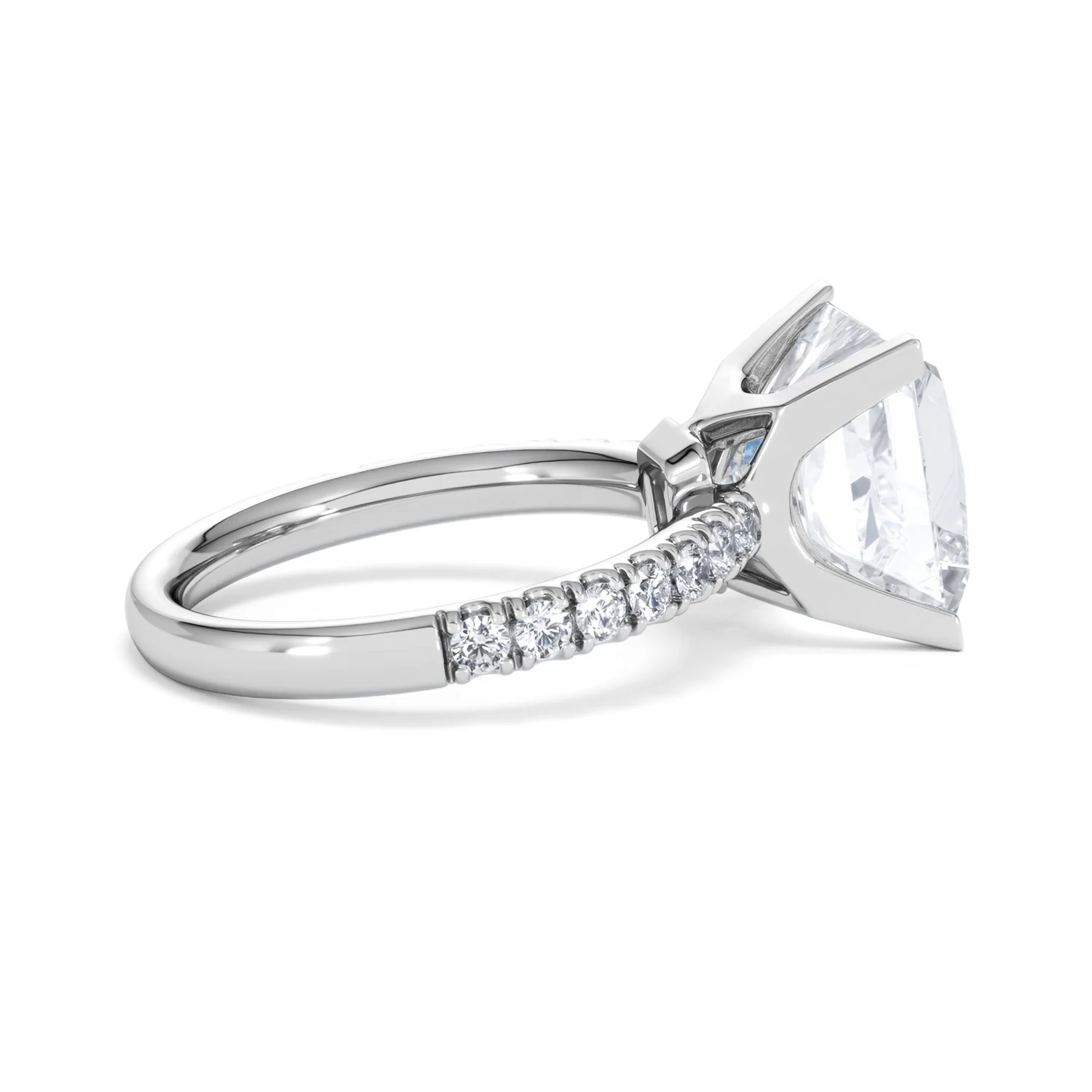 Katerina 5.55ct Lab Diamond Princess Cut Engagement Ring in Platinum G/VS1 - Image 31