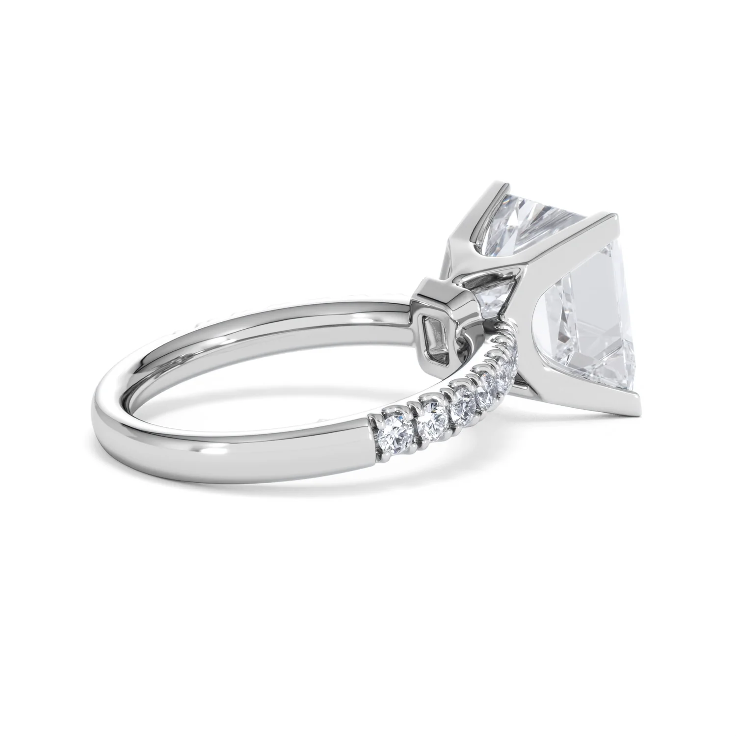 Katerina 5.55ct Lab Diamond Princess Cut Engagement Ring in Platinum G/VS1 - Image 35
