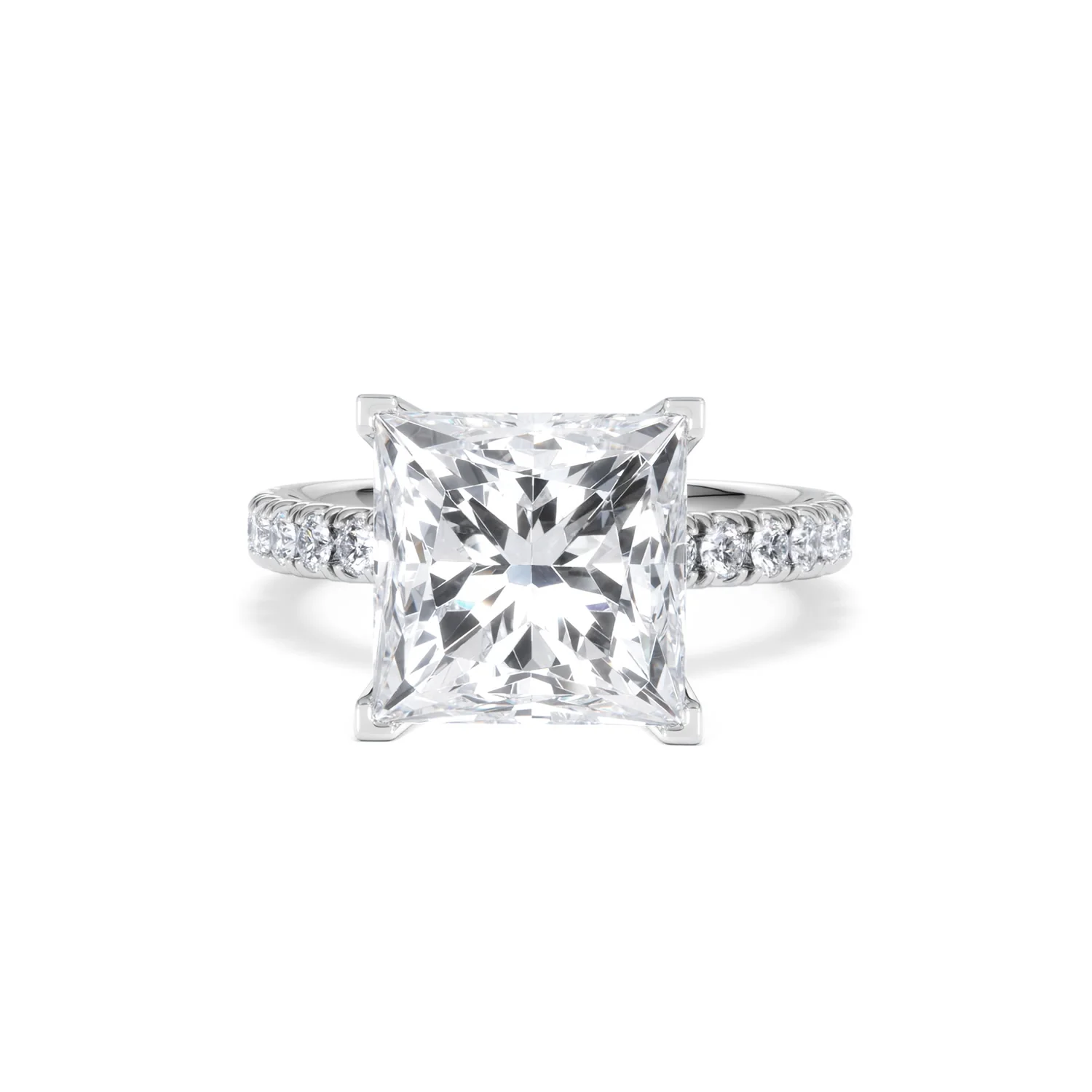 Katerina 5.55ct Lab Diamond Princess Cut Engagement Ring in Platinum G/VS1 - Image 87
