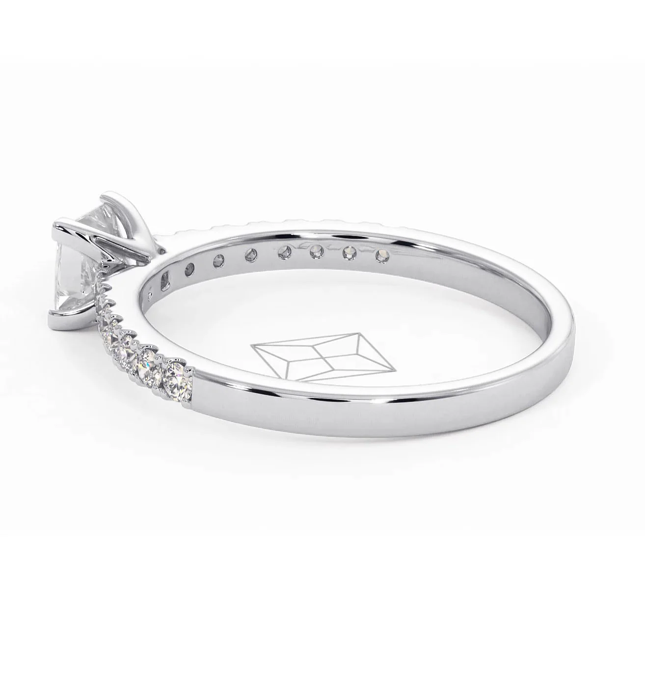 Katerina Princess Diamond Engagement Ring Platinum 0.85ct G/SI2 - Image 114