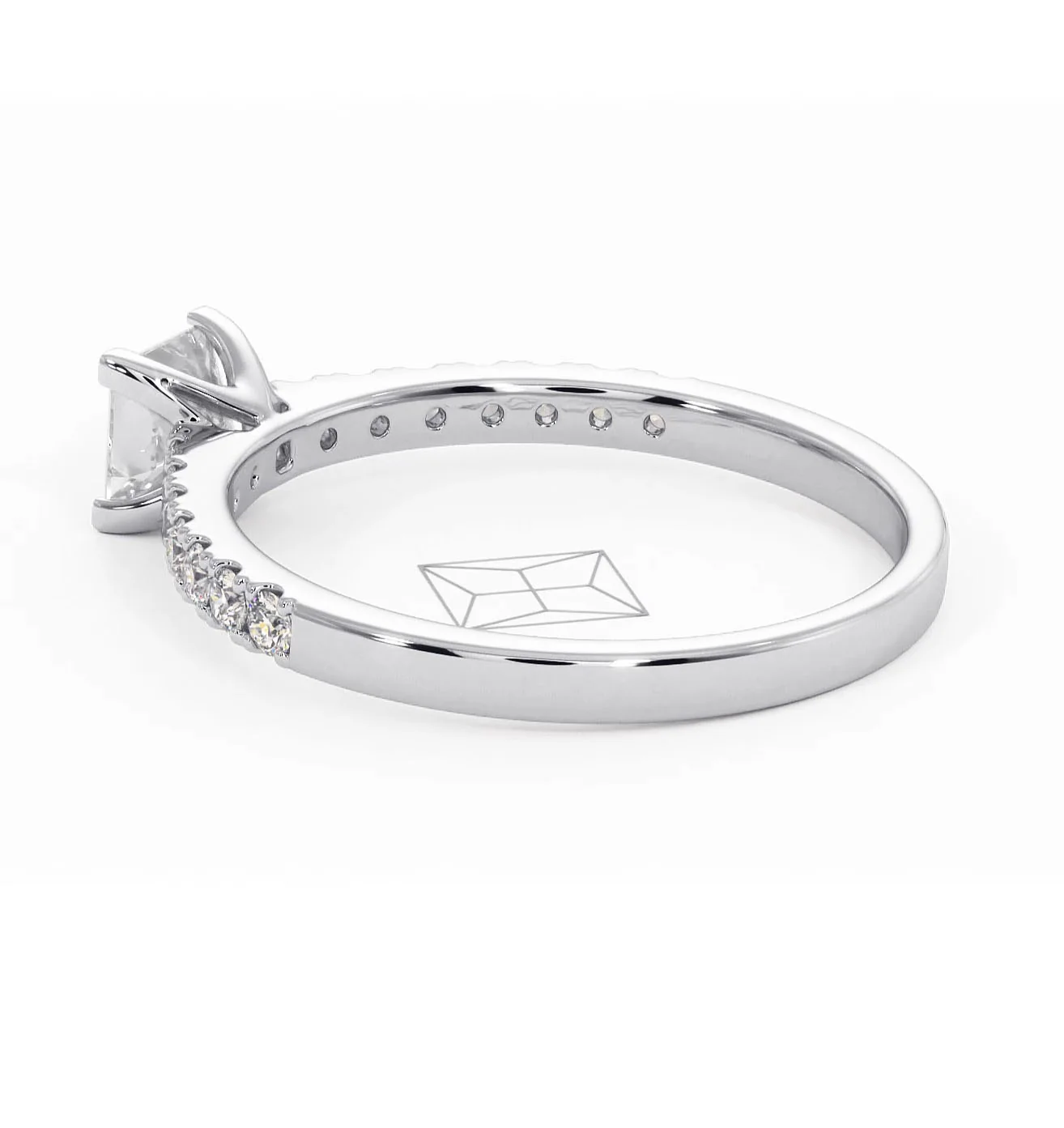 Katerina Princess Diamond Engagement Ring Platinum 0.85ct G/SI2 - Image 115