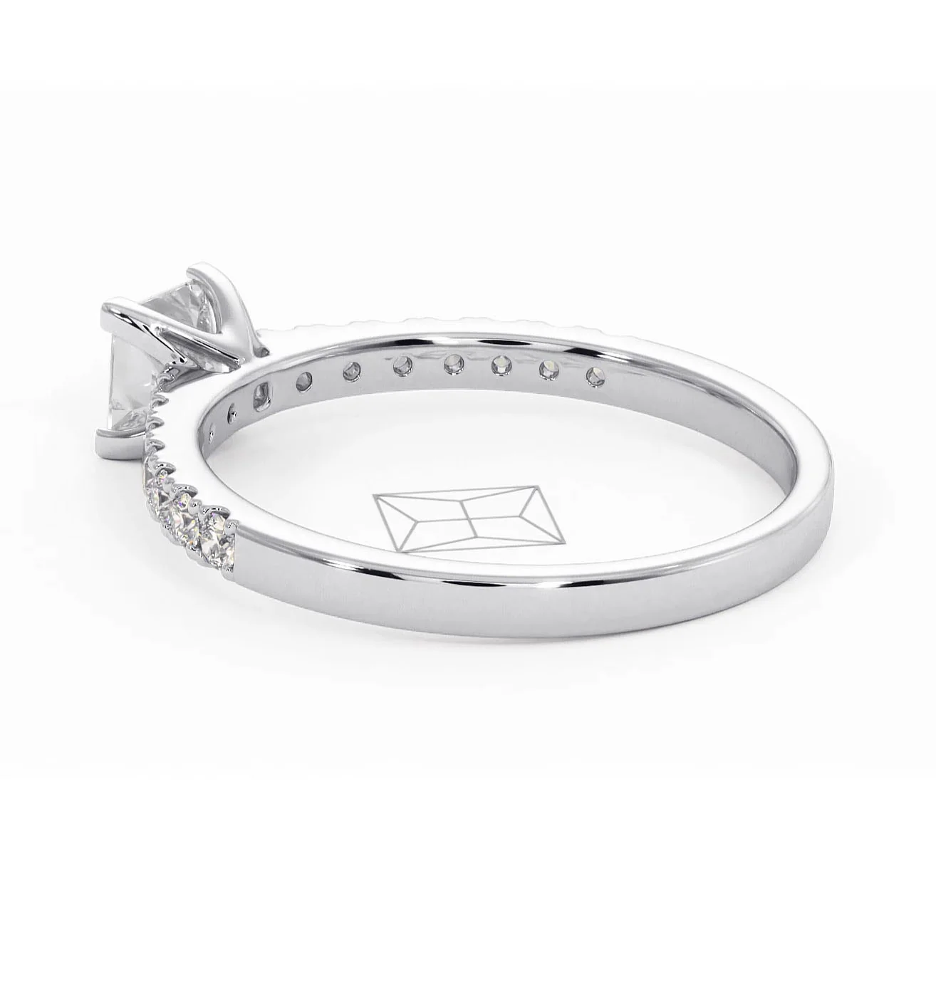 Katerina Princess Diamond Engagement Ring Platinum 0.85ct G/SI2 - Image 116