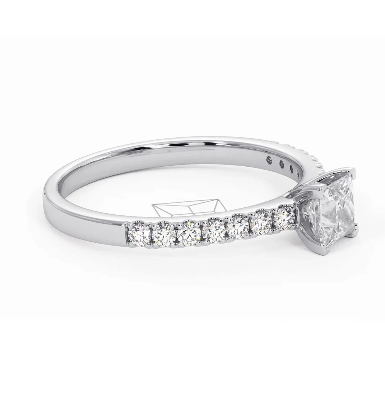 Katerina Princess Diamond Engagement Ring Platinum 0.85ct G/SI2 - Image 155