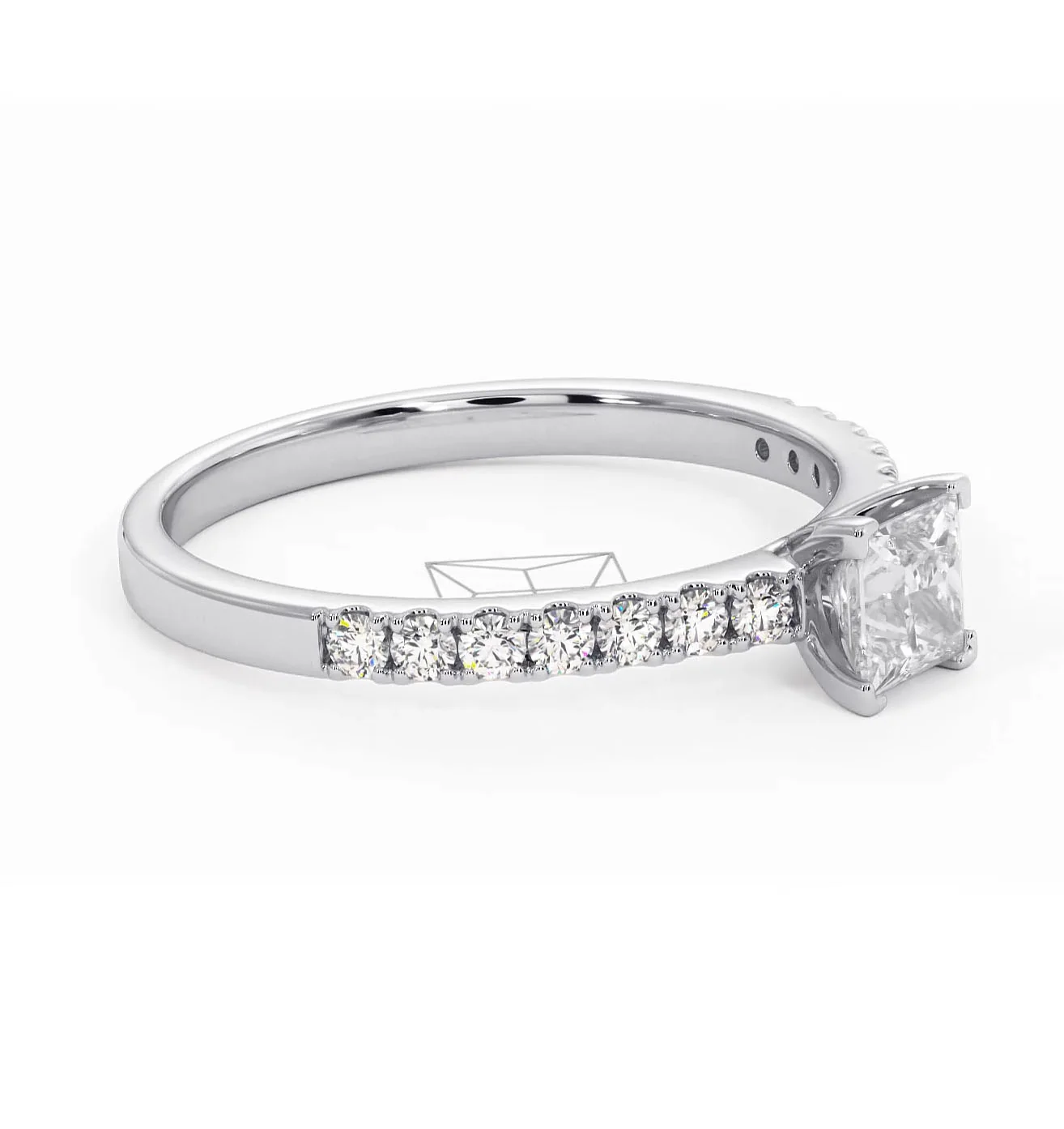 Katerina Princess Diamond Engagement Ring Platinum 0.85ct G/SI2 - Image 156