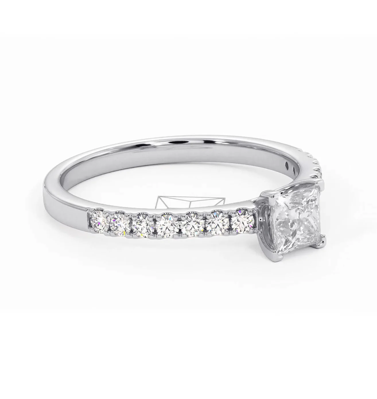 Katerina Princess Diamond Engagement Ring Platinum 0.85ct G/SI2 - Image 159