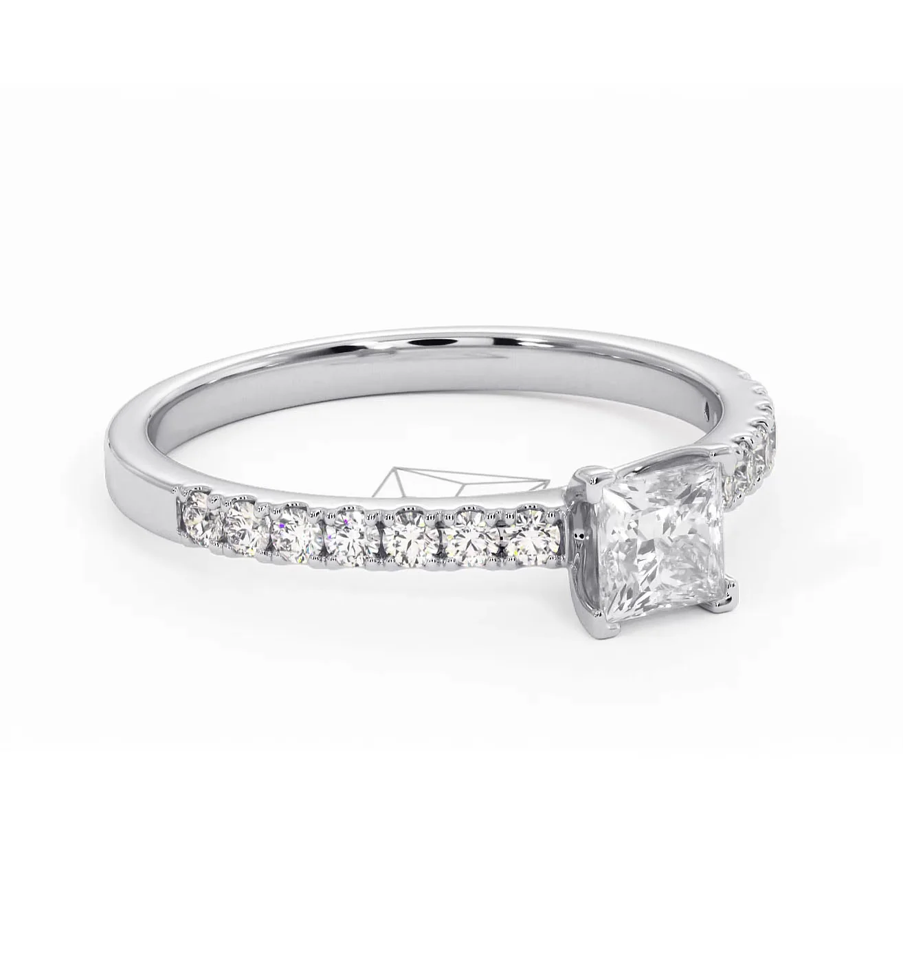 Katerina Princess Diamond Engagement Ring Platinum 0.85ct G/SI2 - Image 161