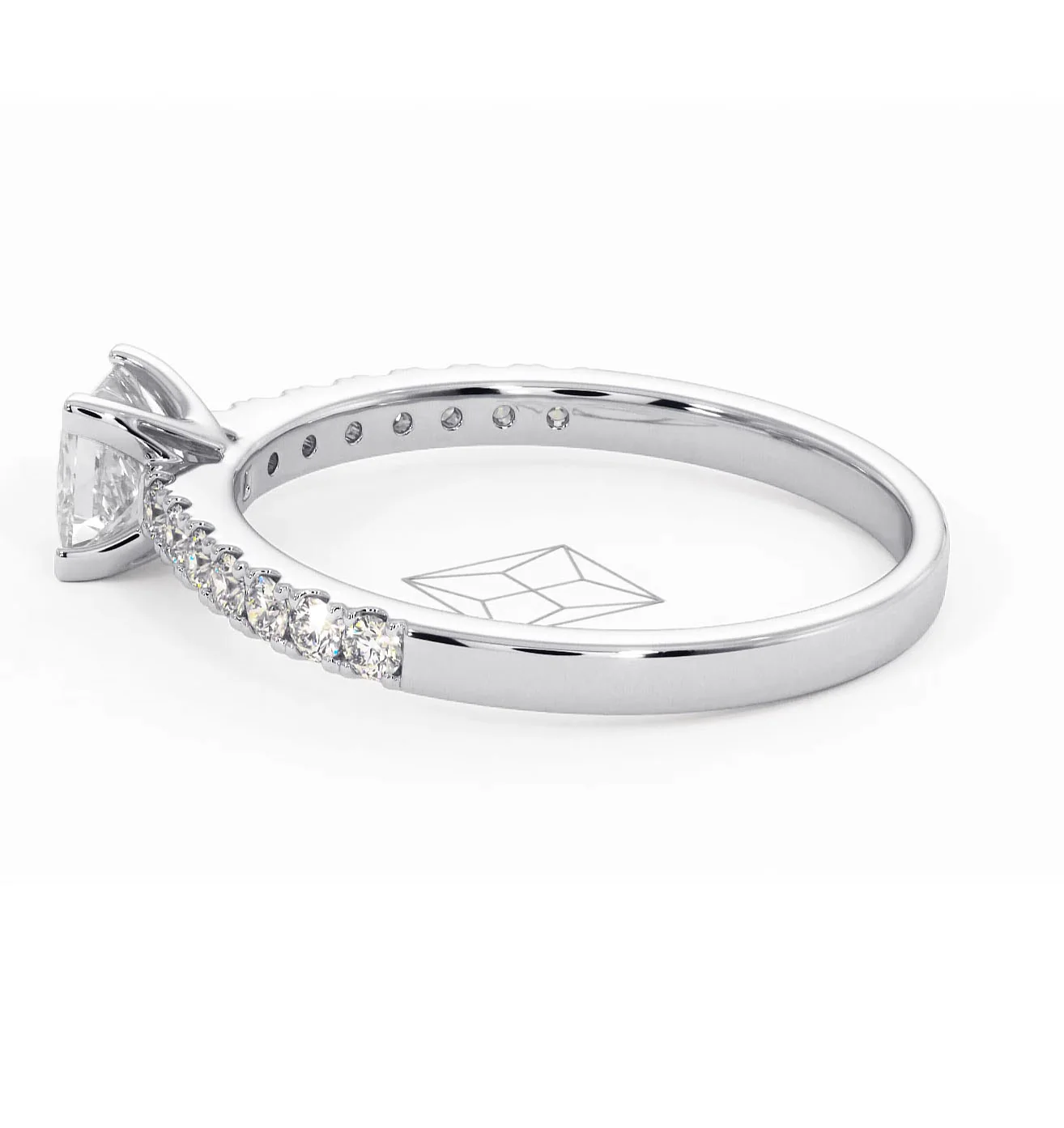 Katerina Lab Princess Diamond Engagement Ring Platinum 0.85ct F/VS1 - Image 111
