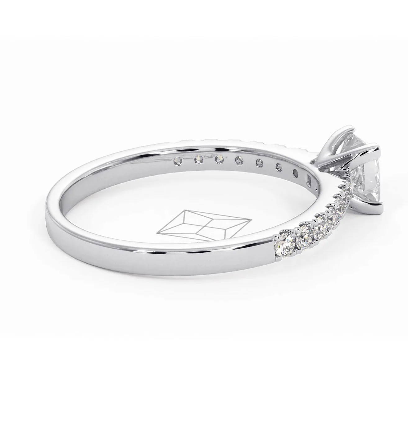 Katerina Lab Princess Diamond Engagement Ring Platinum 0.85ct F/VS1 - Image 143