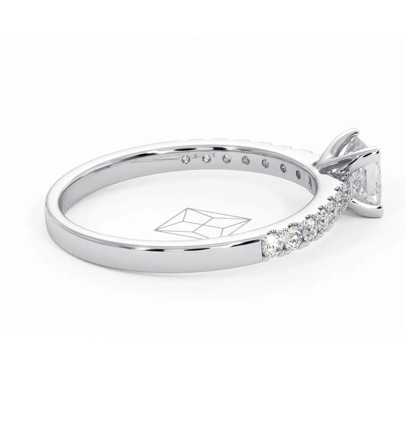 Katerina Lab Princess Diamond Engagement Ring Platinum 0.85ct F/VS1 - Image 144