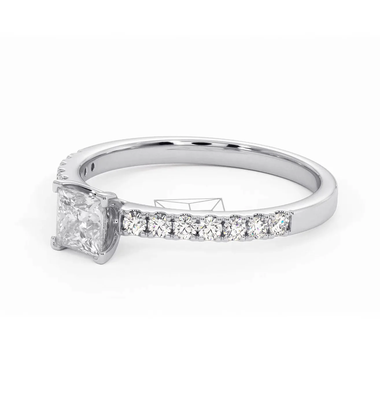 Katerina Lab Princess Diamond Engagement Ring Platinum 0.85ct F/VS1 - Image 97