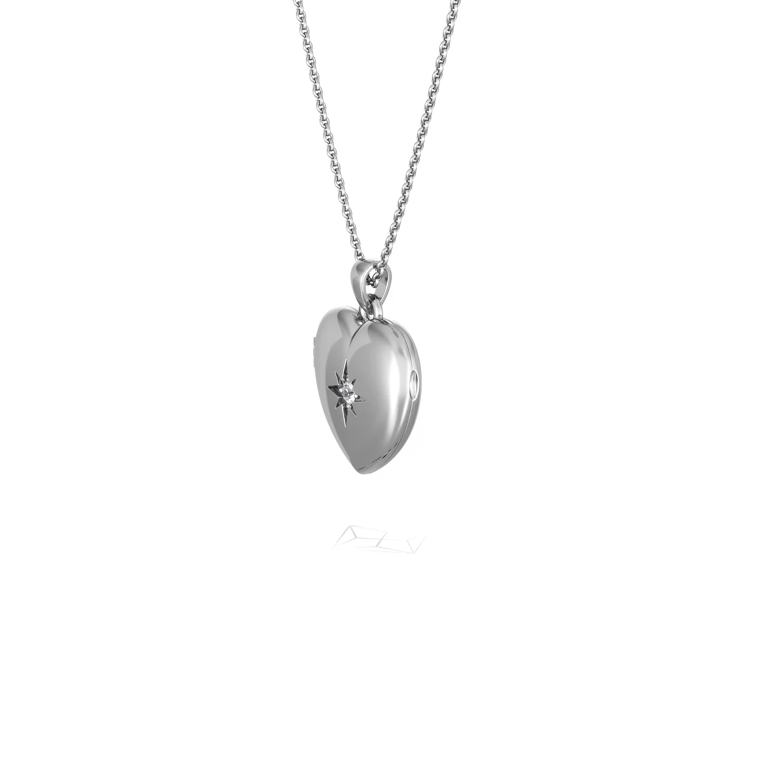 Keepsake 0.06ct Lab Diamond Heart Locket Pendant Necklace in Sterling Silver - Image 76