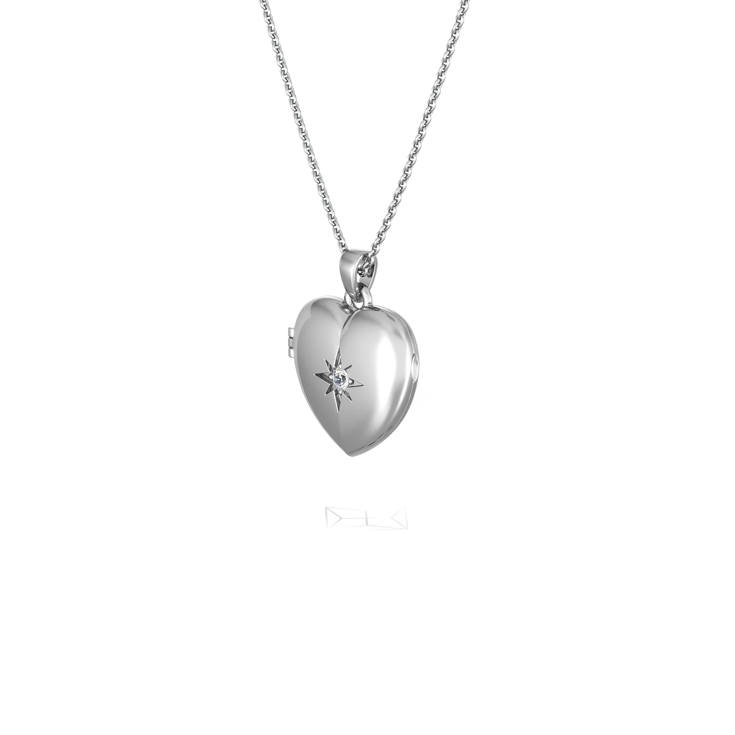 Keepsake 0.06ct Lab Diamond Heart Locket Pendant Necklace in Sterling Silver - Image 79
