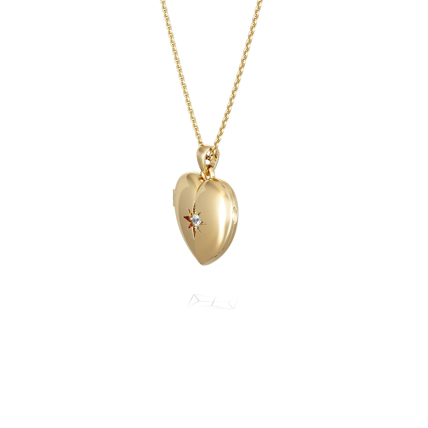 Keepsake 0.06ct Lab Diamond Round Heart Pendant Necklace in 18K Gold Vermeil - Image 77