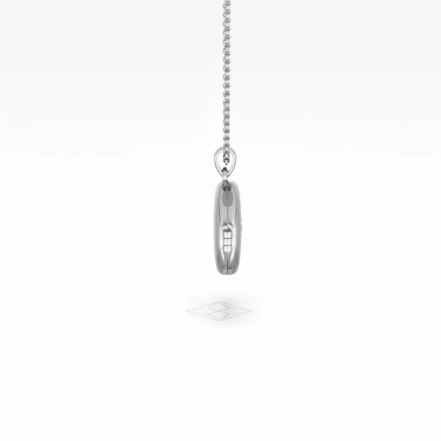 Keepsake 0.06ct Lab Diamond Round Locket Pendant Necklace in Sterling Silver - Image 29