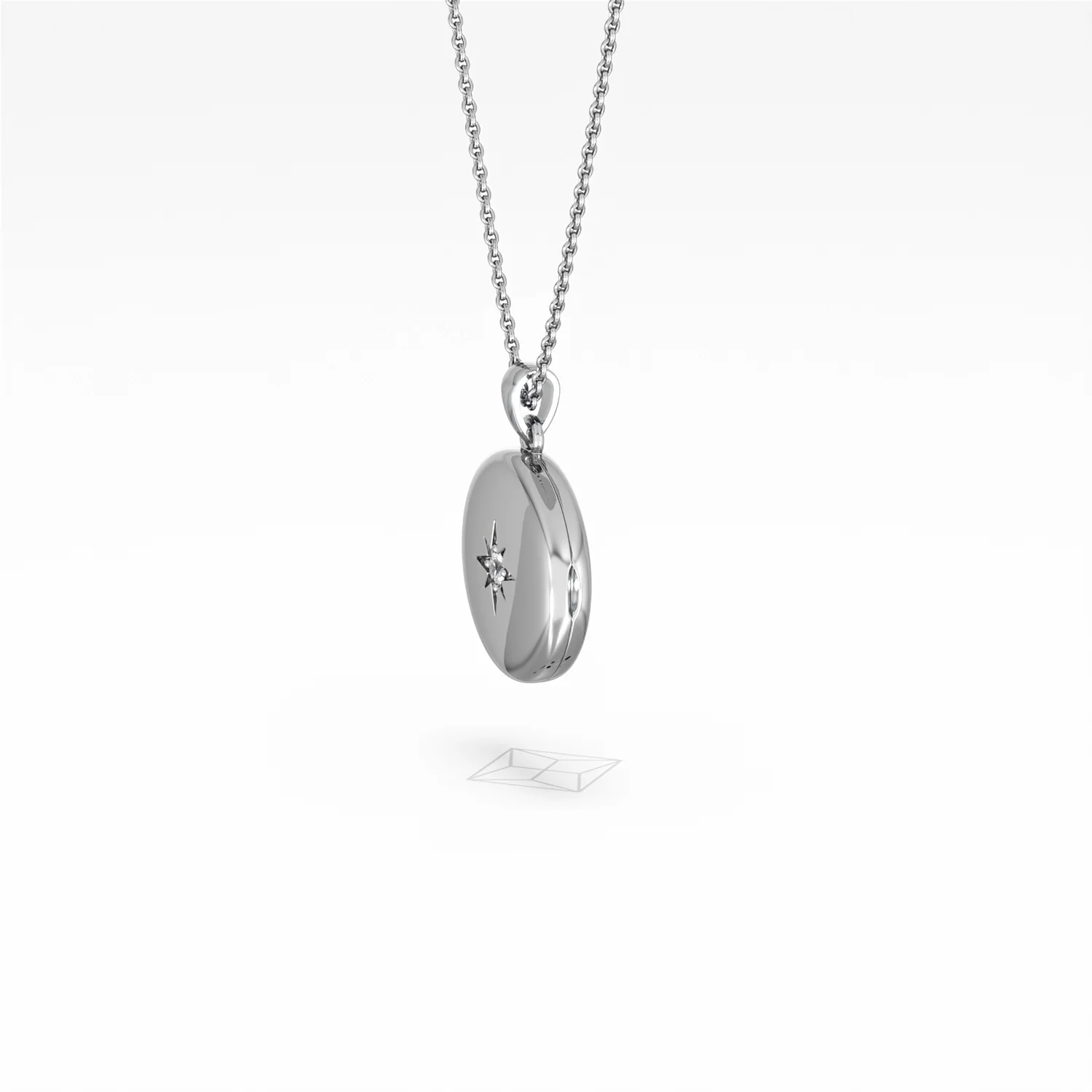 Keepsake 0.06ct Lab Diamond Round Locket Pendant Necklace in Sterling Silver - Image 74