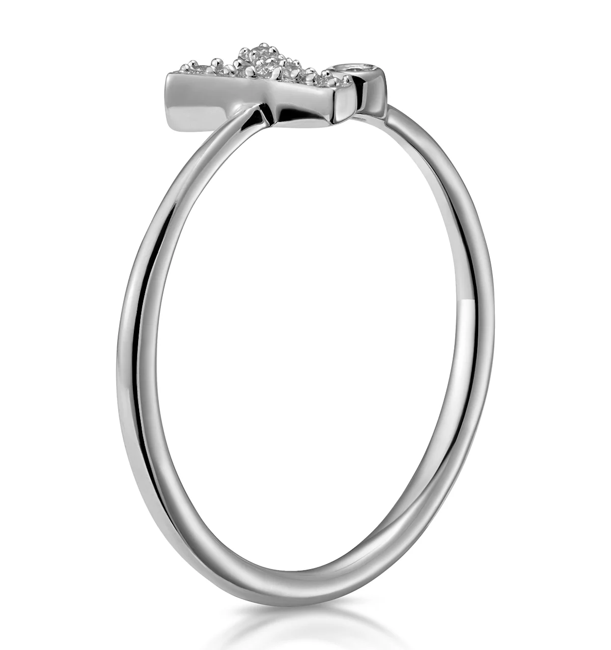 Lab Diamond Initial 'Y' Ring 0.07ct Set in 925 Silver SIZES K M O P Q - Image 3