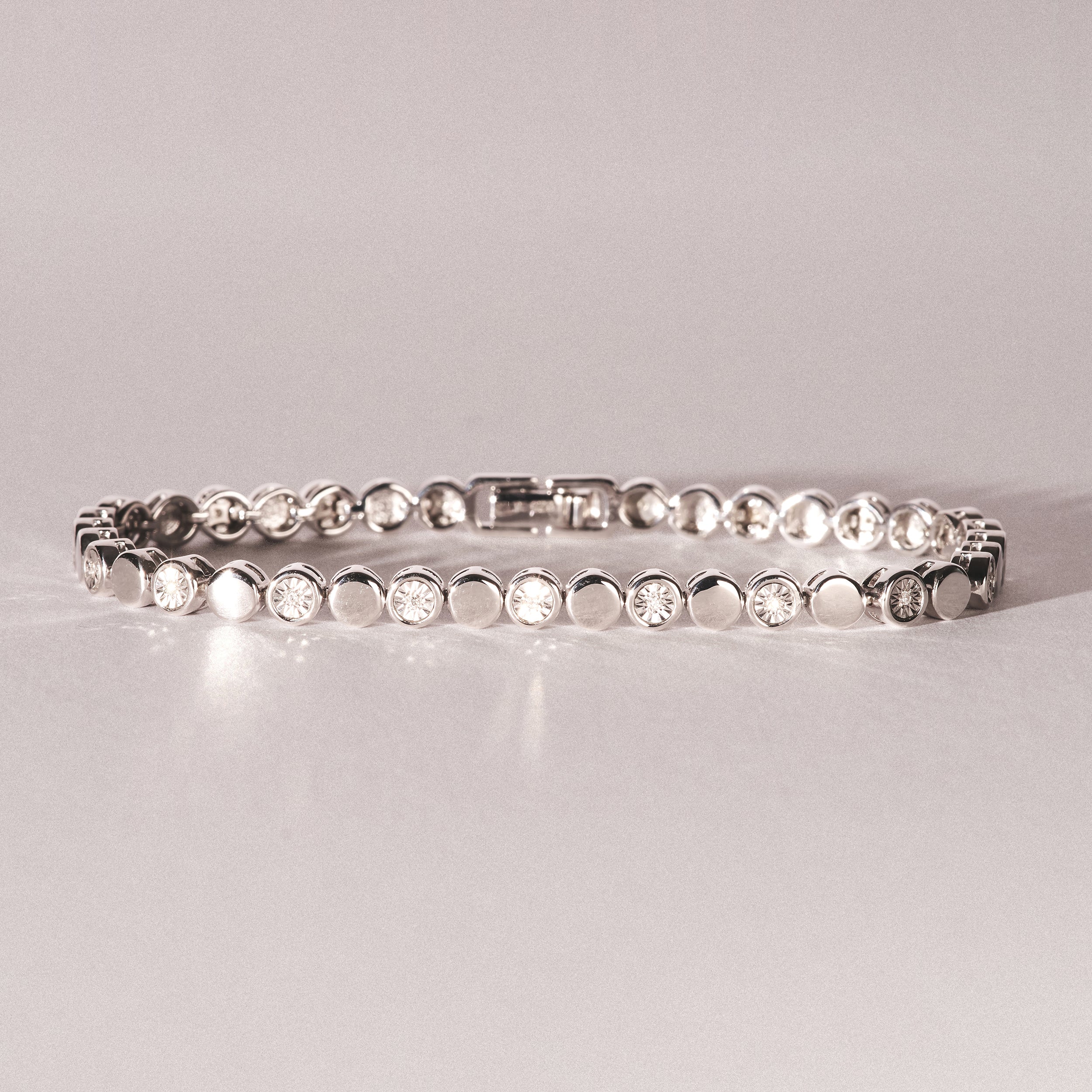 Lab Diamond Mens Tennis Bracelet Round Cut 0.10ct H/SI Silver - Image 3
