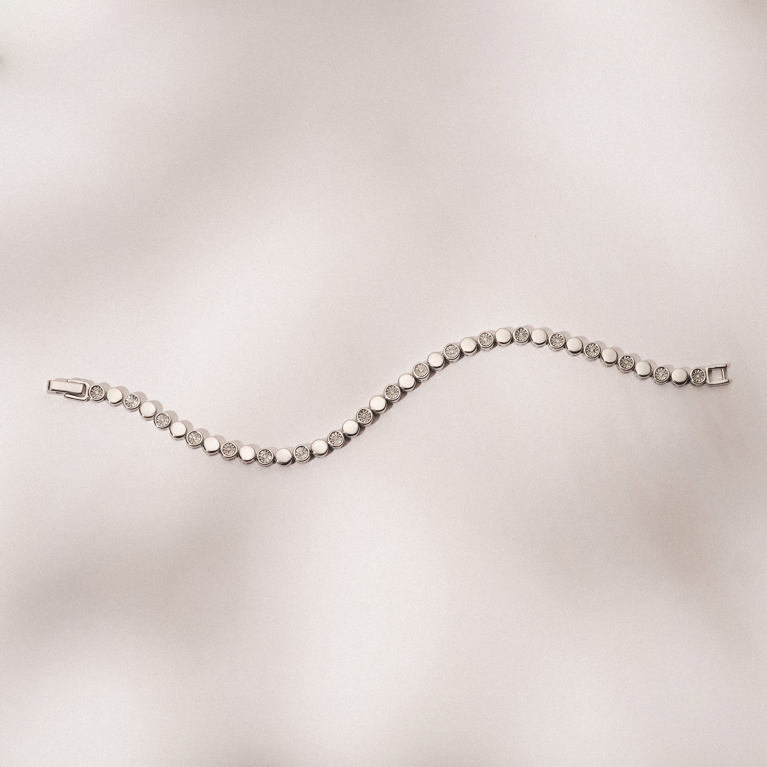 Lab Diamond Mens Tennis Bracelet Round Cut 0.10ct H/SI Silver - Image 5