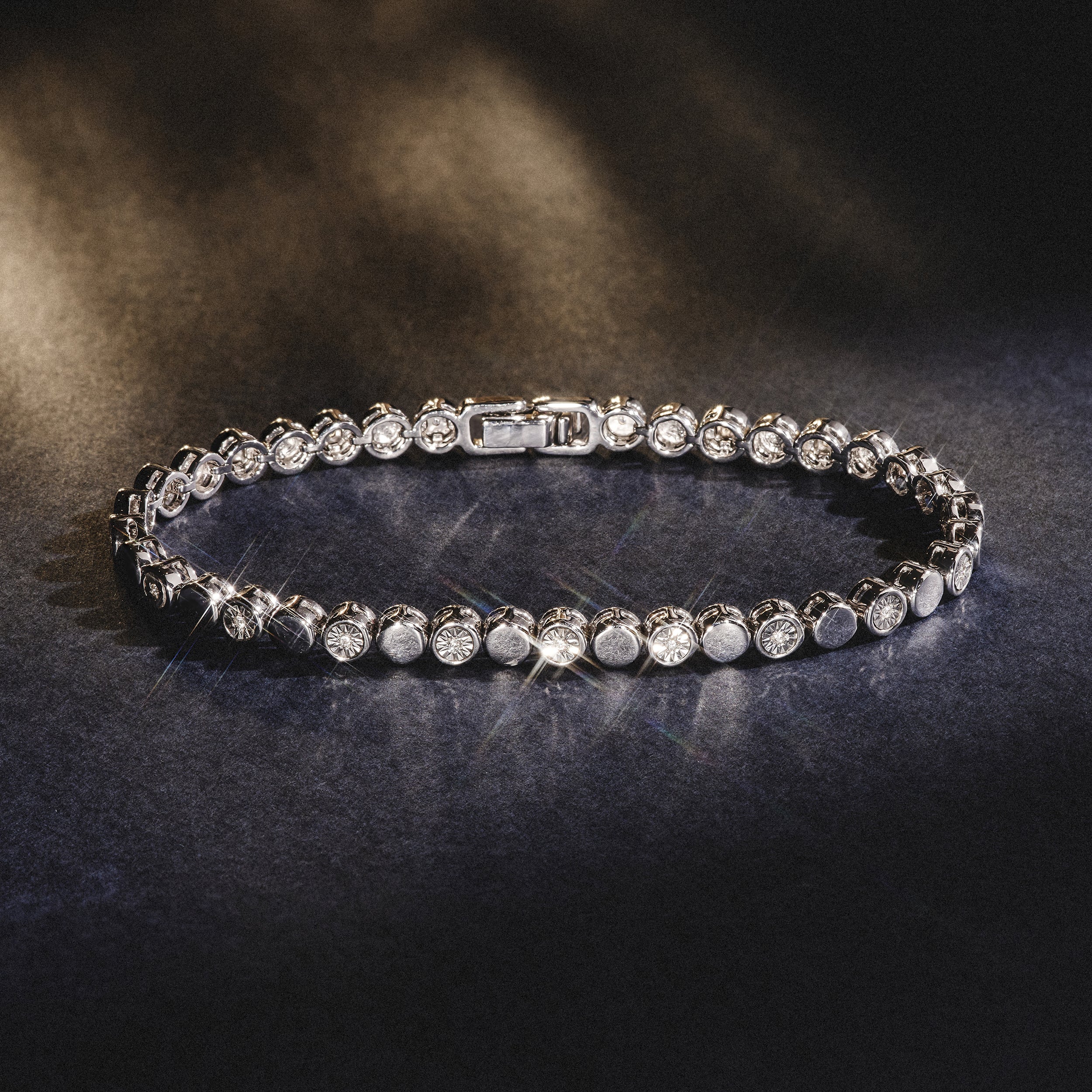 Lab Diamond Mens Tennis Bracelet Round Cut 0.10ct H/SI Silver - Image 6
