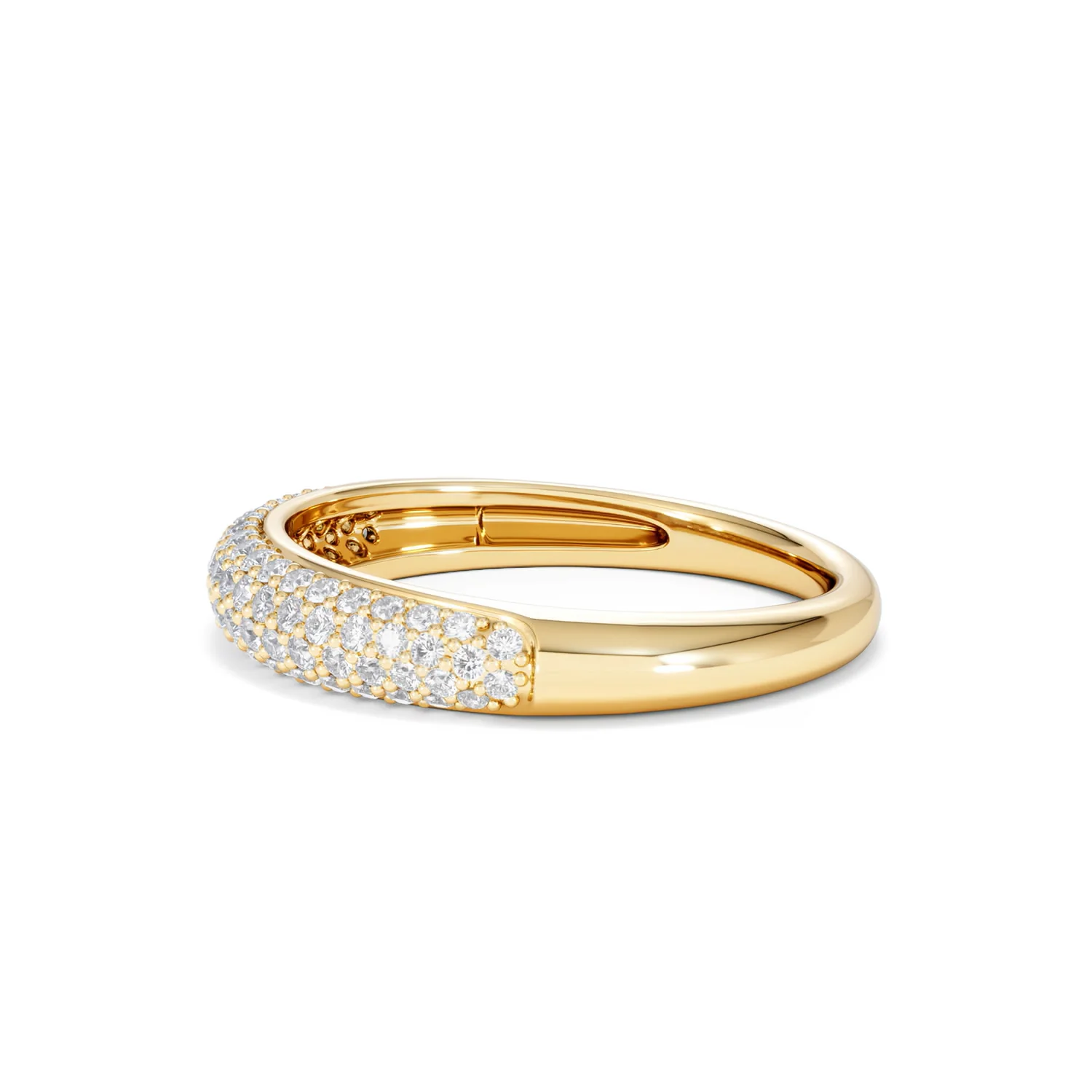 Lab Diamond Micro Pave Half Eternity Ring 0.50ct in 18k Gold Vermeil - Image 74