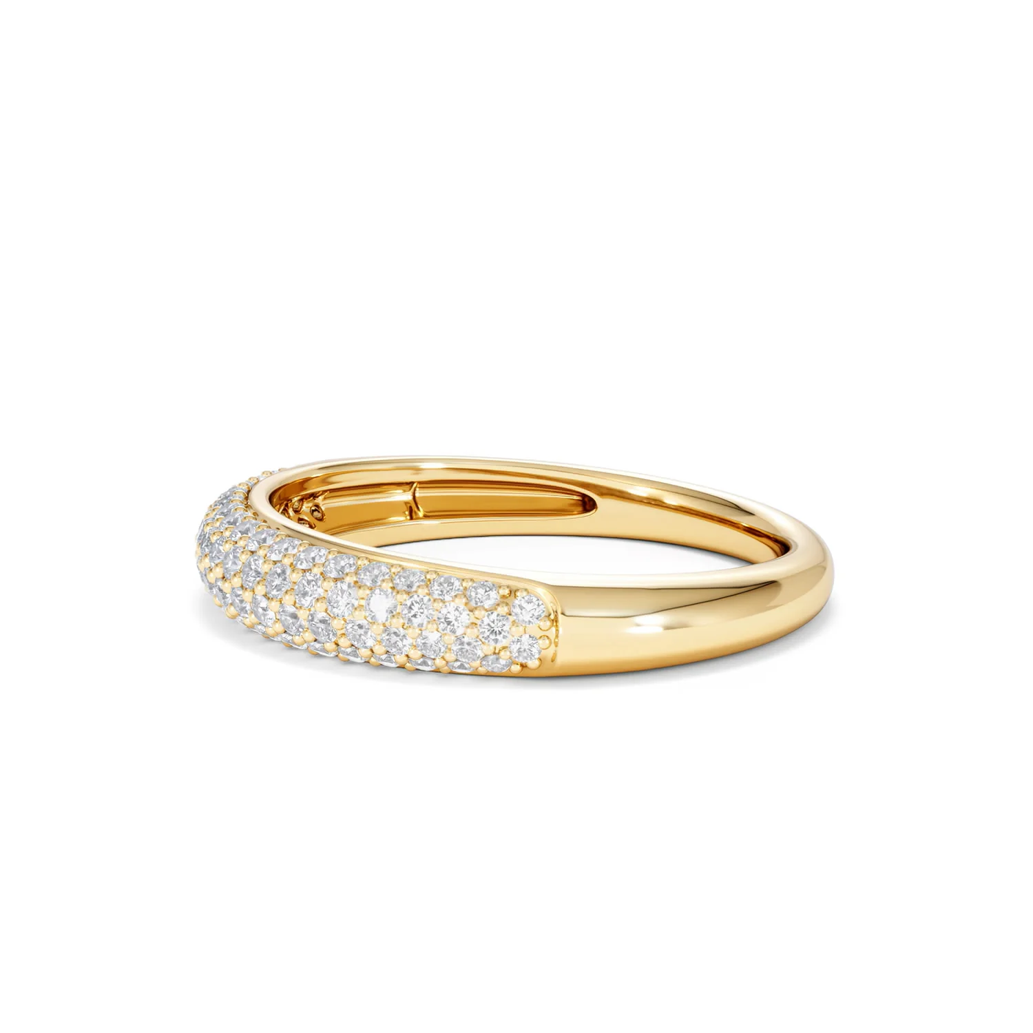 Lab Diamond Micro Pave Half Eternity Ring 0.50ct in 18k Gold Vermeil - Image 76