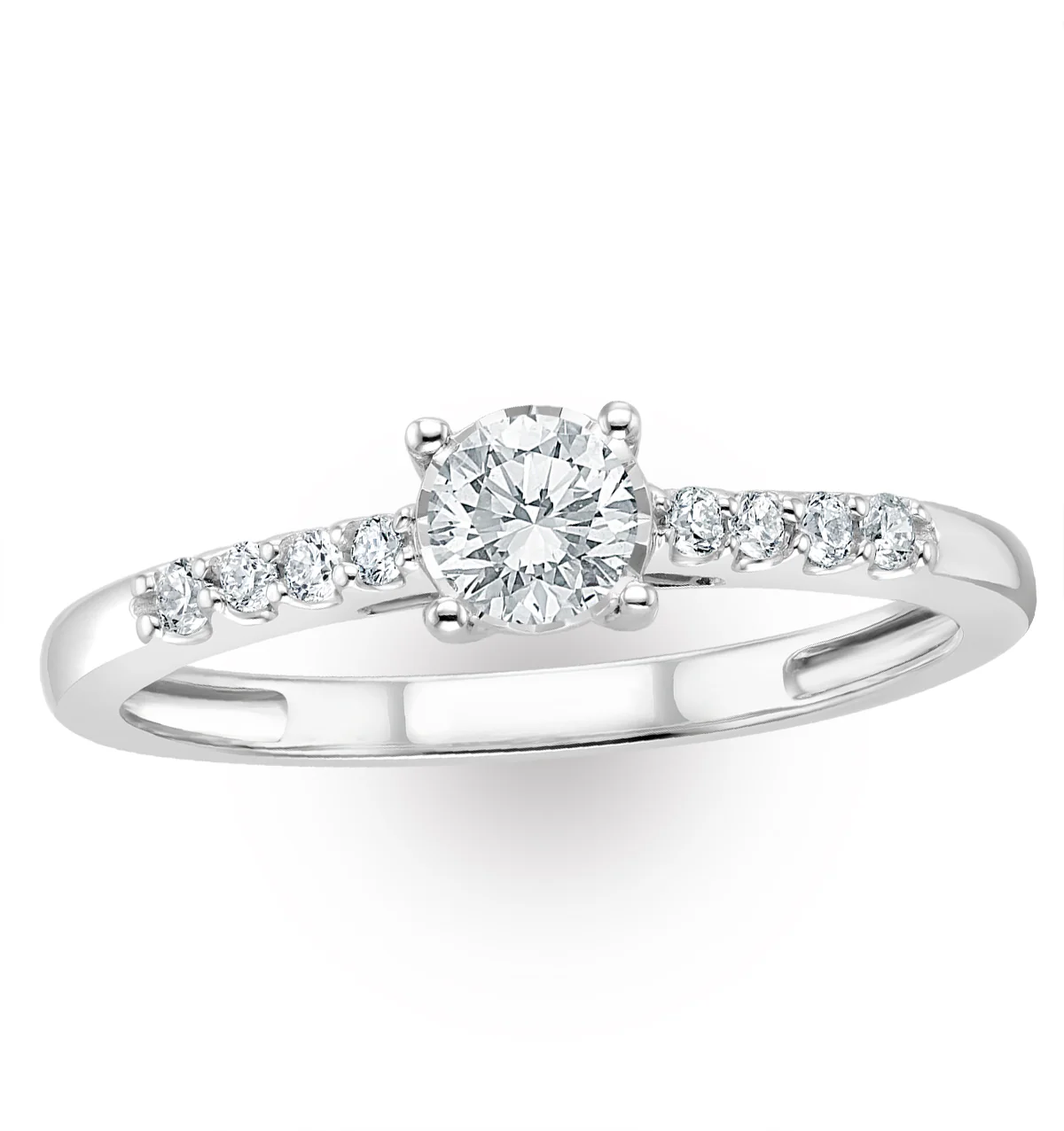 Lab Diamond Side Stone Engagement Ring 0.25ct H/Si in 9K White Gold - Image 3