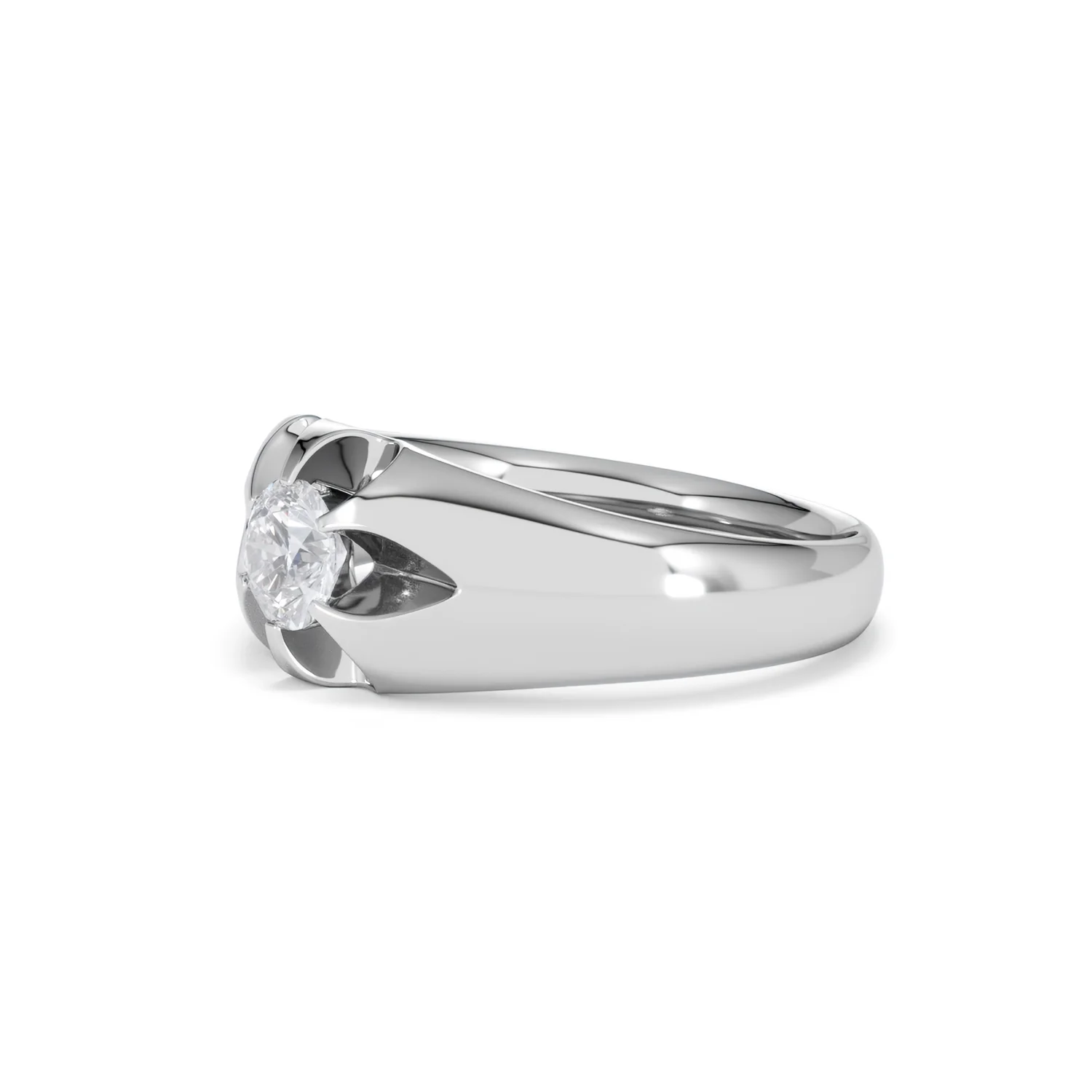 Lab Diamond Signet Ring 0.50ct Round Cut in 925 Silver - Image 76