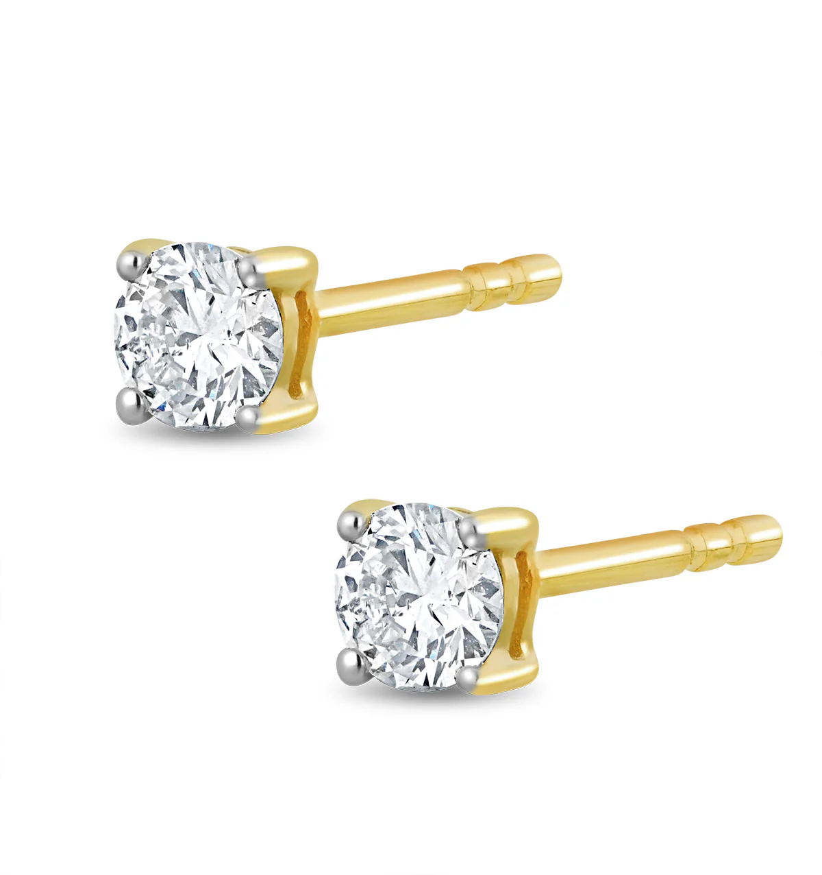 Lab Diamond Studs Earrings 0.10ct H/Si Quality in 9K Gold - 2.4mm - Image 2