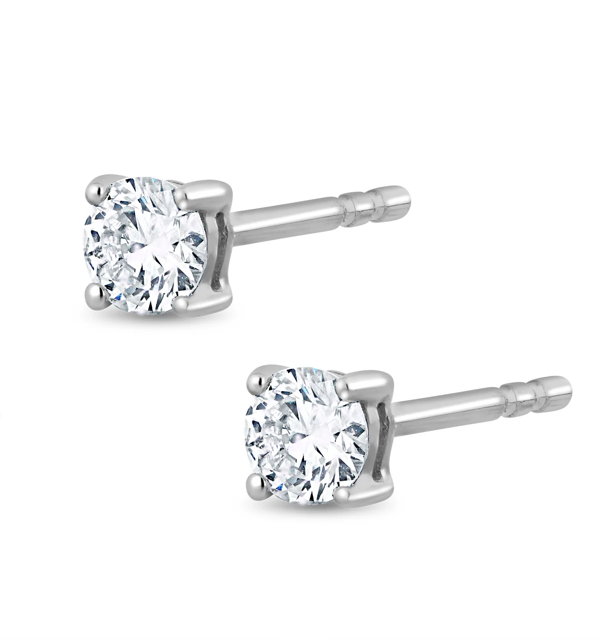 Lab Diamond Studs Earrings 0.10ct H/Si Quality in 9K White Gold - 2.4mm - Image 3