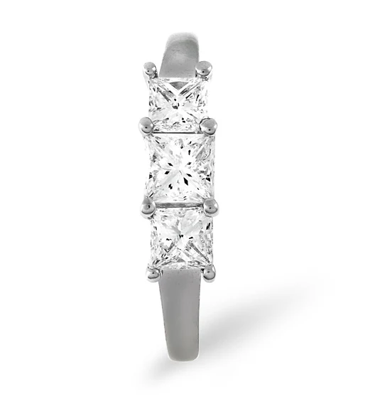 Lauren Platinum 3 Stone Diamond Ring 1.00CT H/SI - Image 3