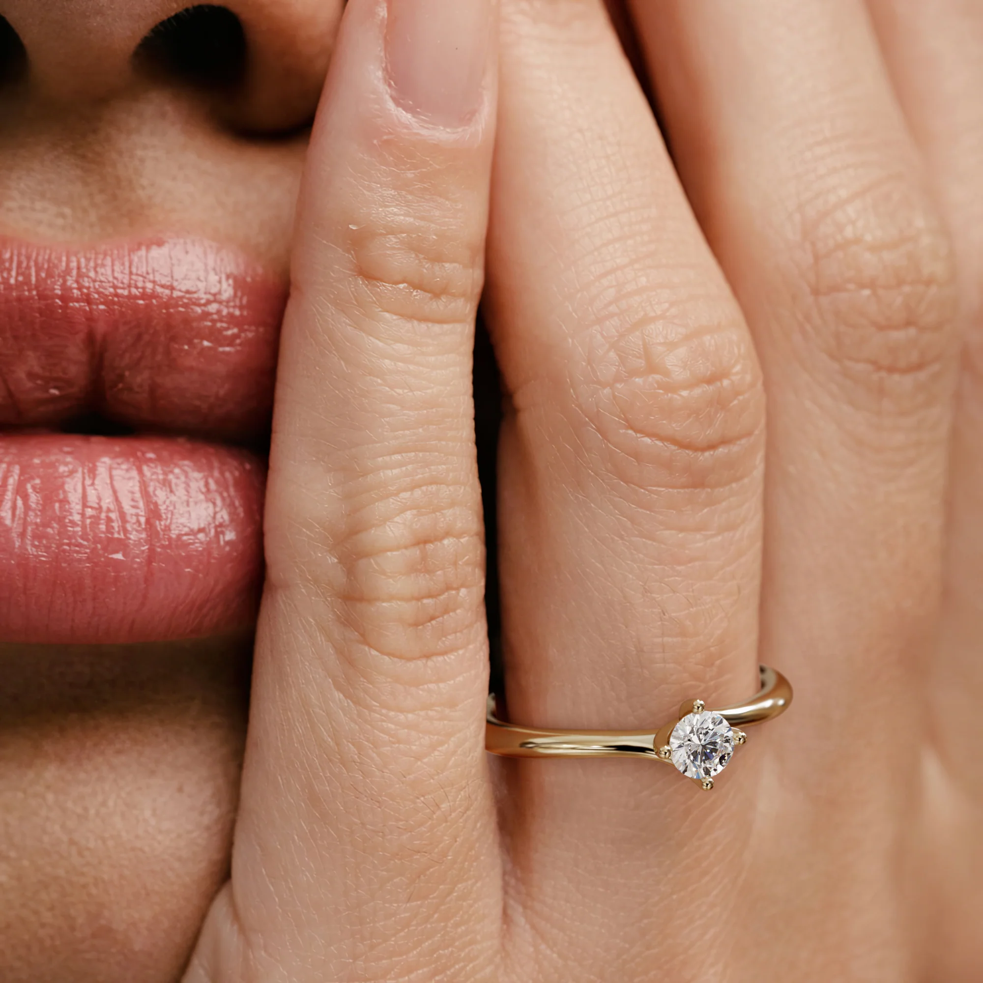 Lily Certified Lab Diamond Engagement Ring 0.33CT F/VS1 18K Gold - Image 4