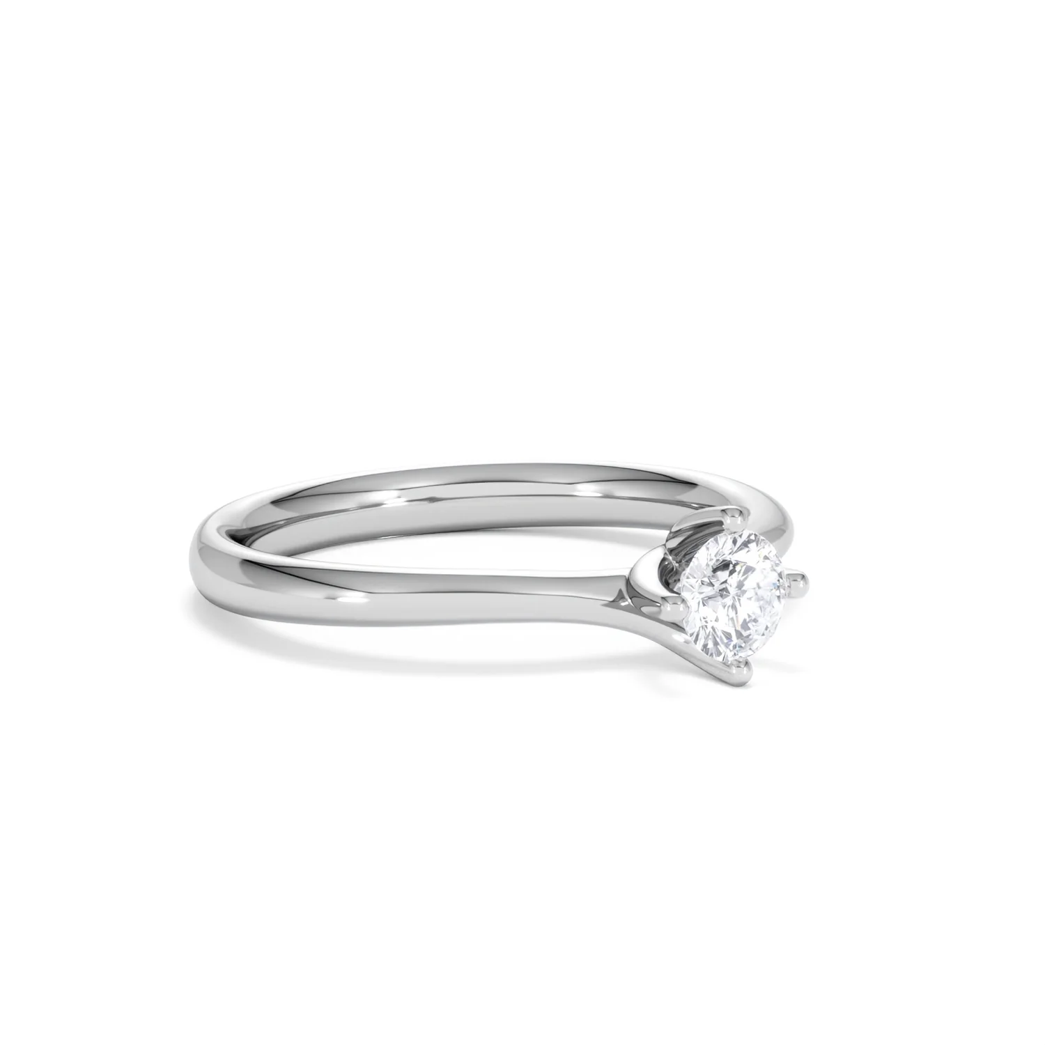Lily Certified Lab Diamond Engagement Ring 0.33CT F/VS1 Platinum - Image 16