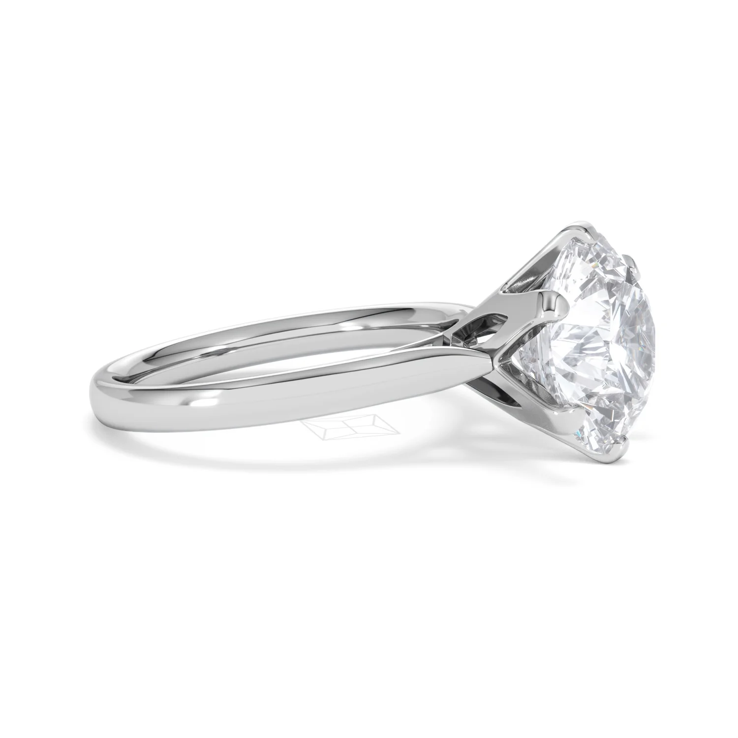 Low Set Chloe 5.00ct Lab Diamond Round Cut Engagement Ring in 18K White Gold G/VS1 - Image 23