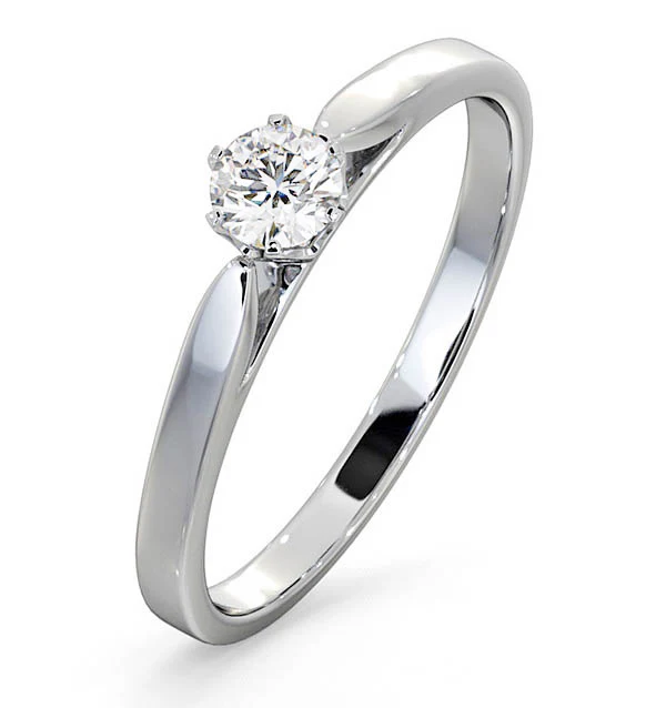 Low Set Chloe Lab Diamond Engagement Ring 0.25CT G/SI1 18K White Gold
