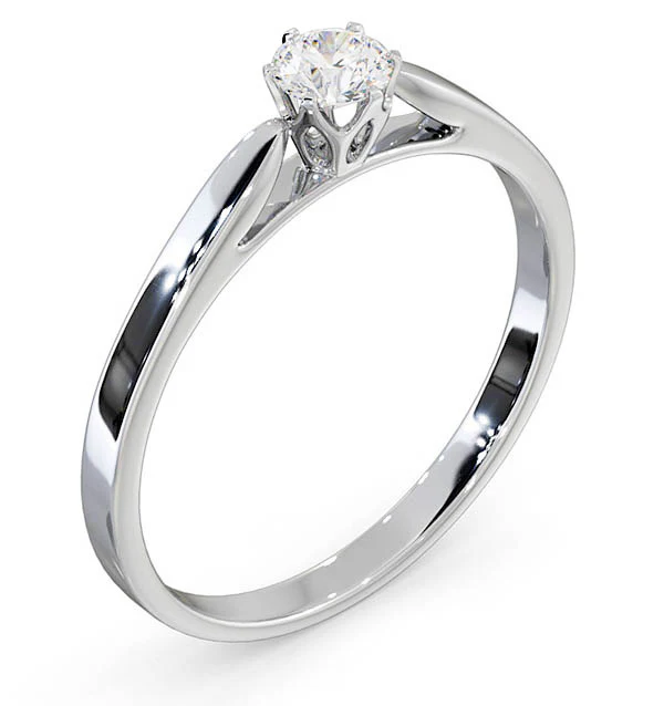 Low Set Chloe Lab Diamond Engagement Ring 0.25CT G/SI1 18K White Gold - Image 2