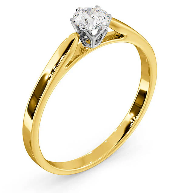 Low Set Chloe Lab Diamond Engagement Ring 0.33CT G/SI1 18K Gold - Image 2