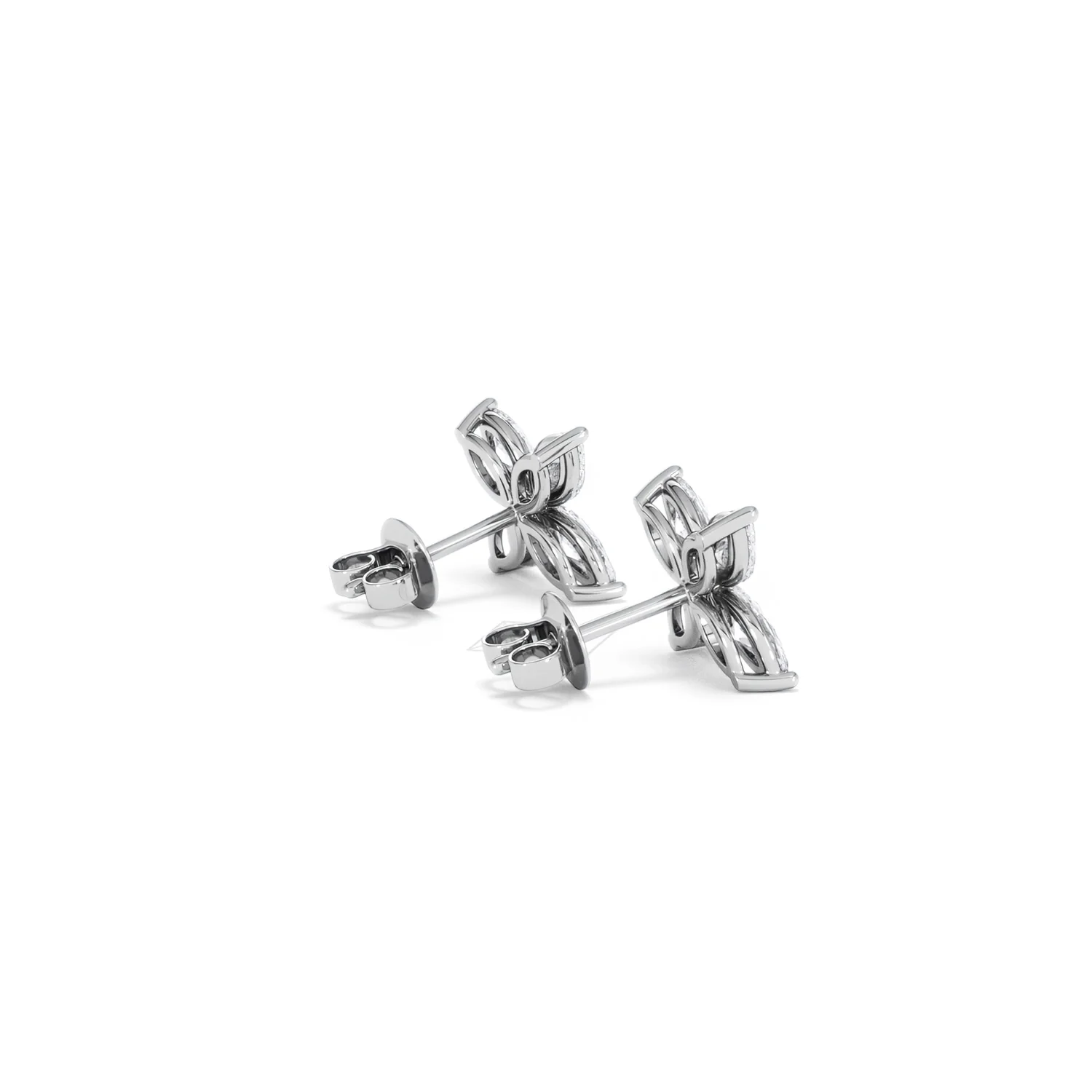 Luxe Floral 2.00ct Marquise Cut Lab Diamond Stud Earrings in 18K White Gold - Image 35