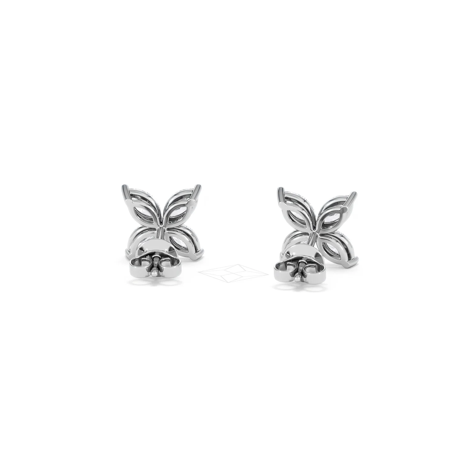 Luxe Floral 2.00ct Marquise Cut Lab Diamond Stud Earrings in 18K White Gold - Image 47