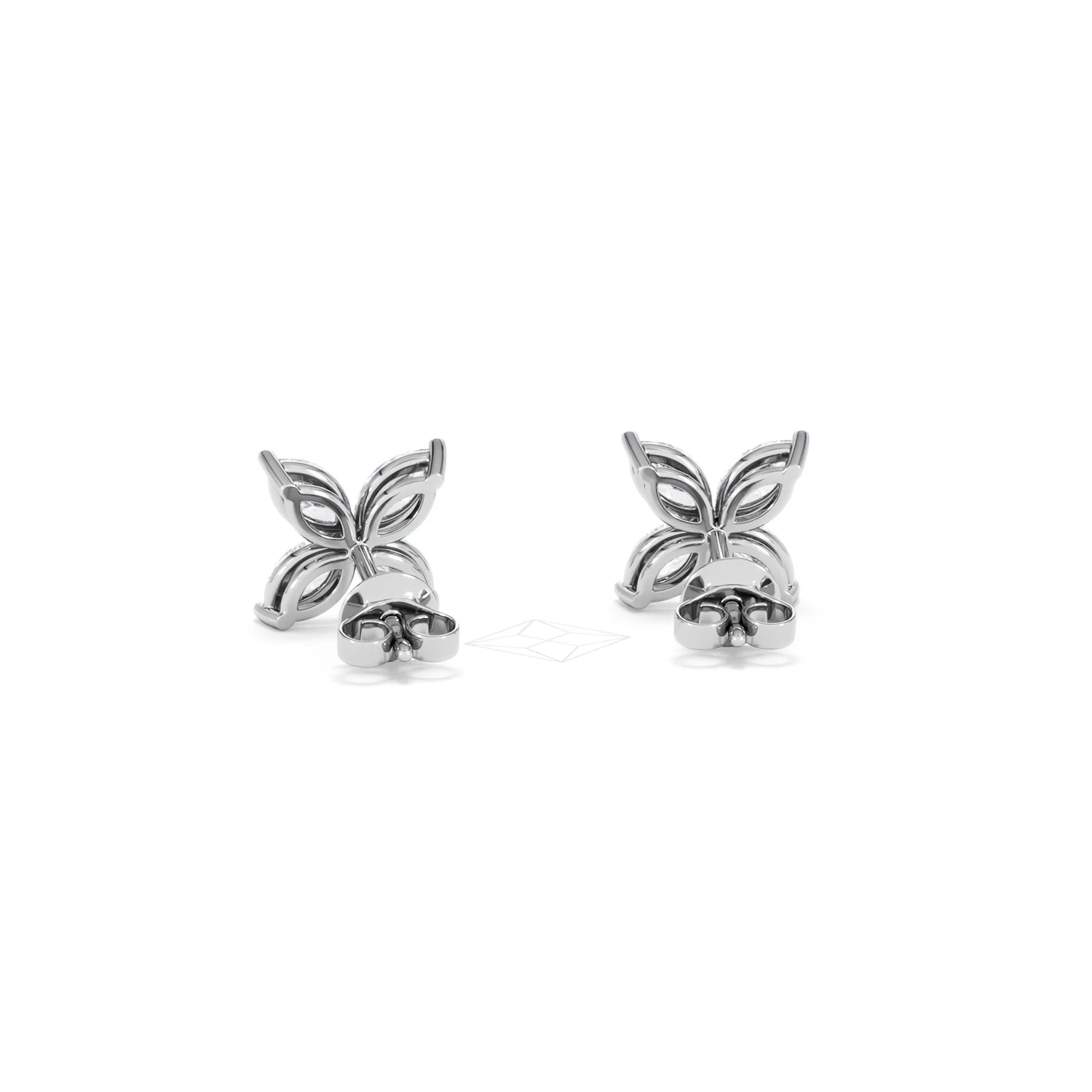 Luxe Floral 2.00ct Marquise Cut Lab Diamond Stud Earrings in 18K White Gold - Image 51