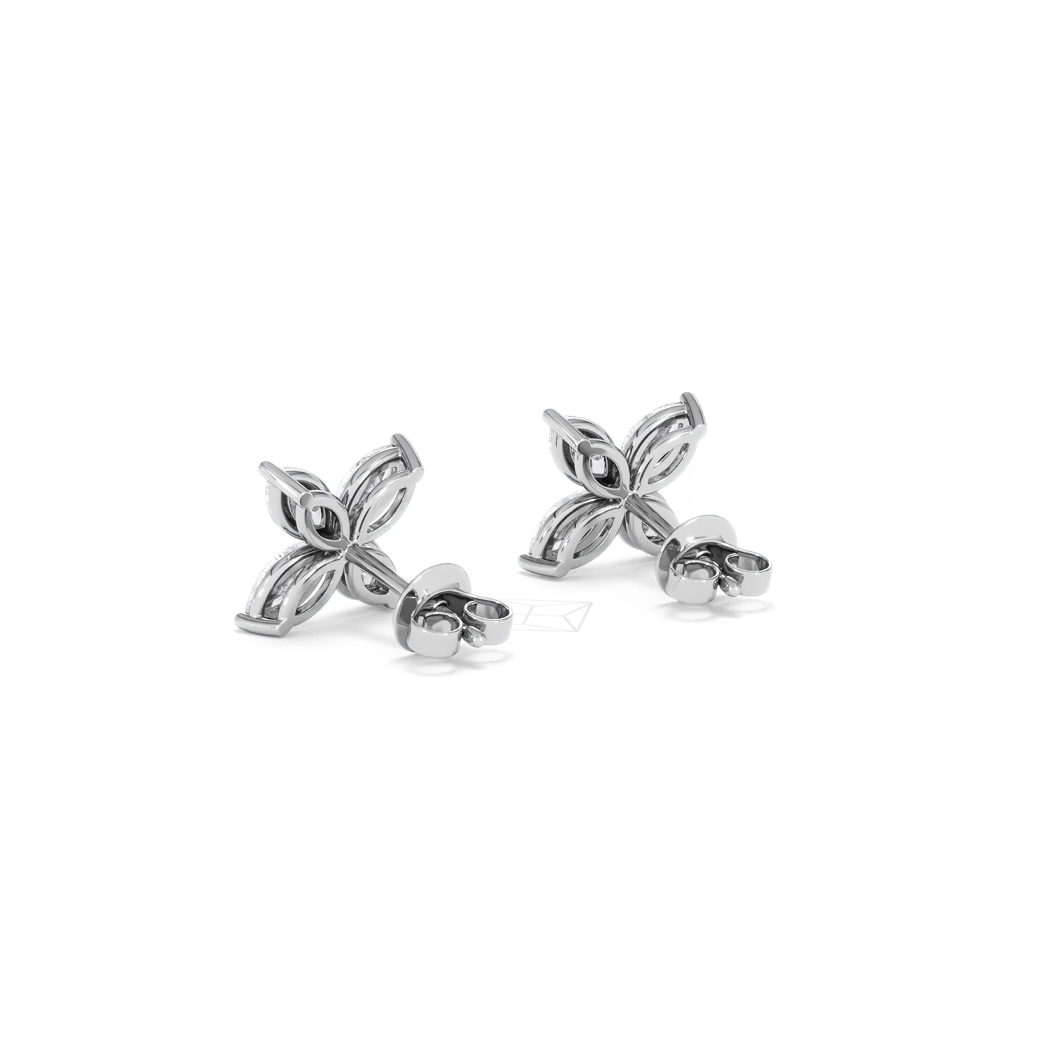 Luxe Floral 2.00ct Marquise Cut Lab Diamond Stud Earrings in 18K White Gold - Image 57