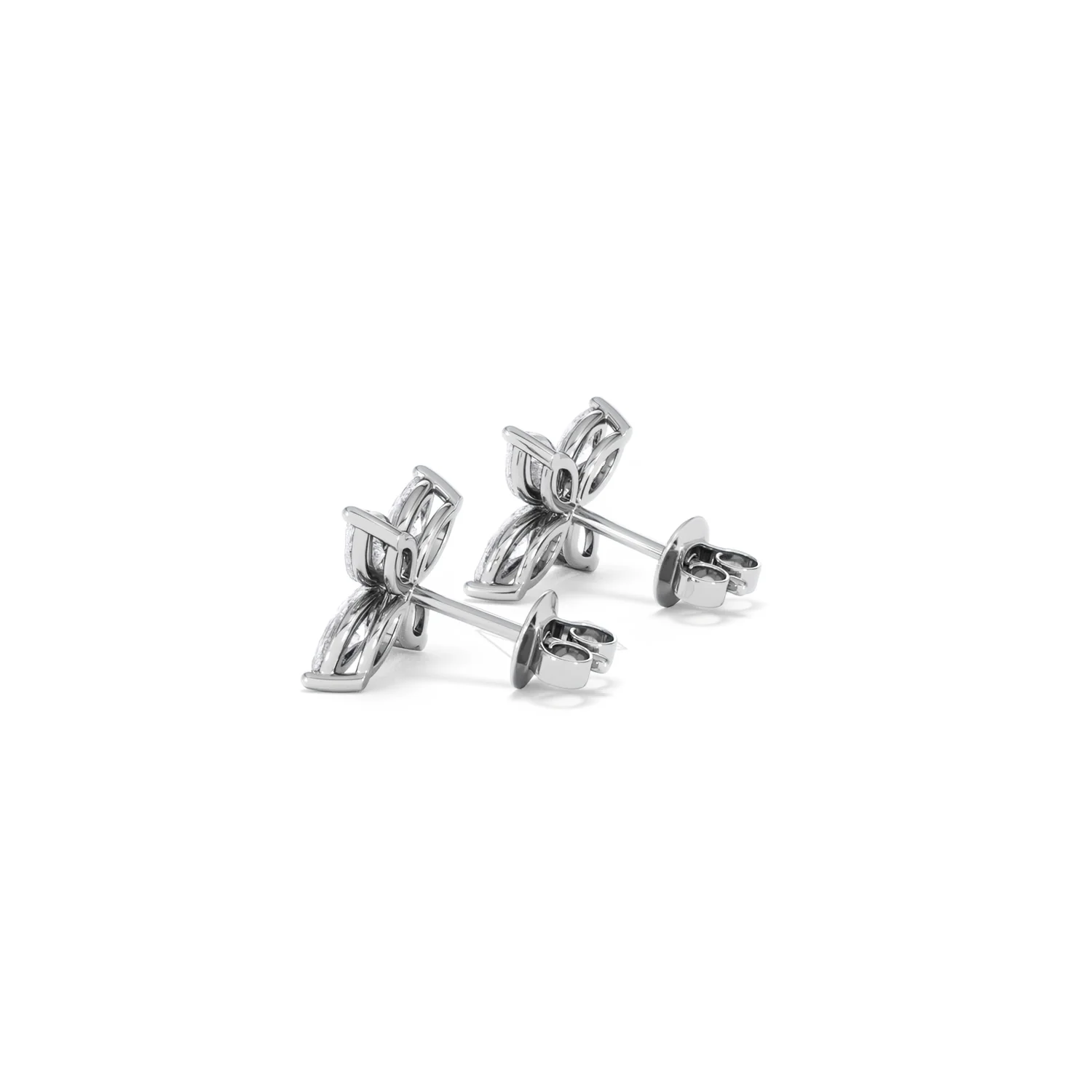 Luxe Floral 2.00ct Marquise Cut Lab Diamond Stud Earrings in 18K White Gold - Image 63
