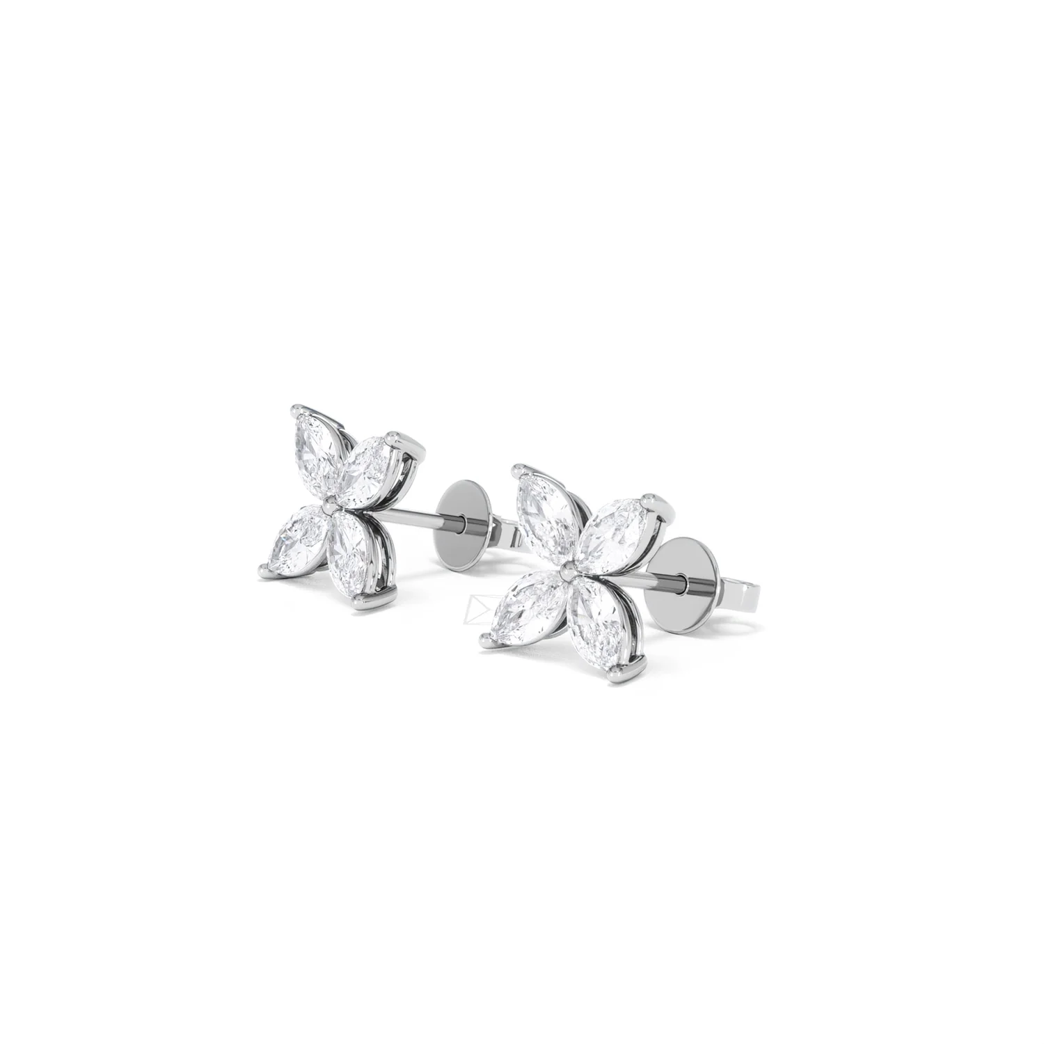 Luxe Floral 2.00ct Marquise Cut Lab Diamond Stud Earrings in 18K White Gold - Image 78