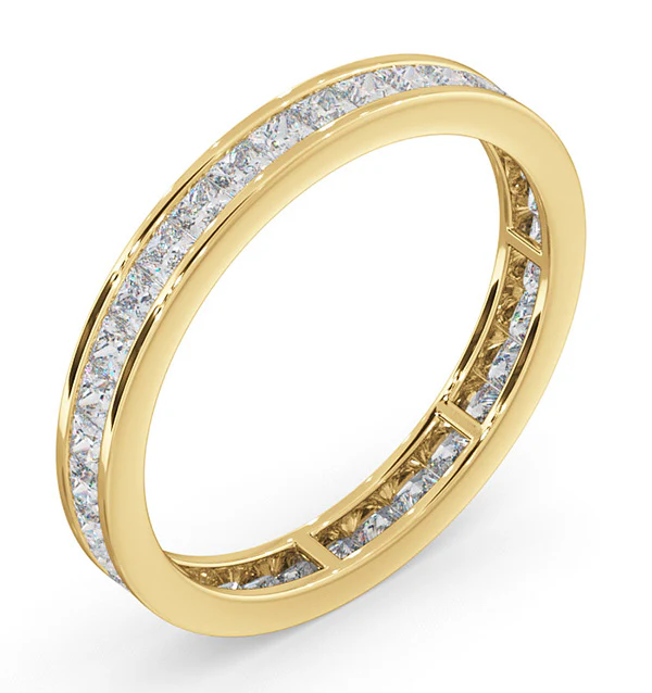 Mens 1ct H/Si Diamond 18K Gold Full Band Ring - Image 2
