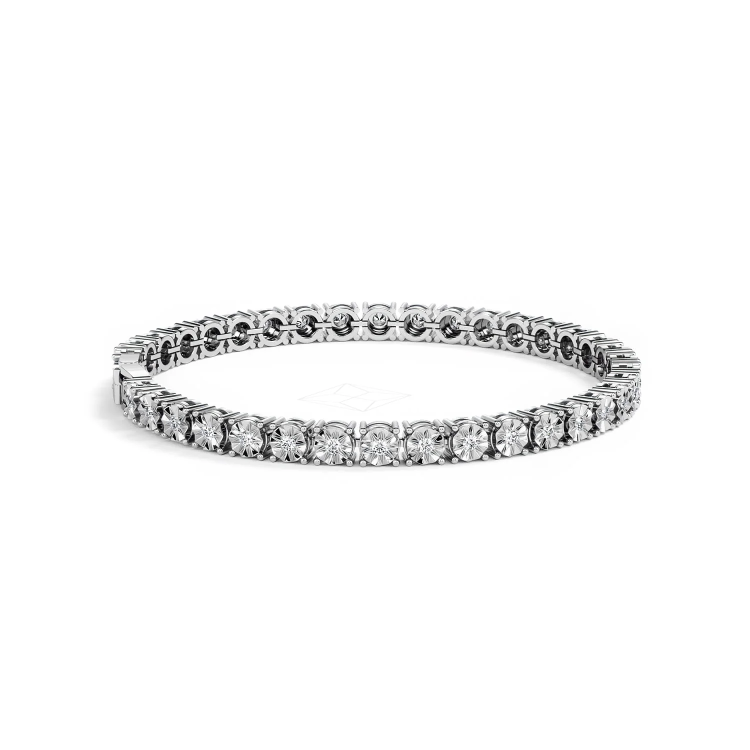 Mens Lab Diamond 1.00ct Tennis Bracelet in 925 Silver - Image 11