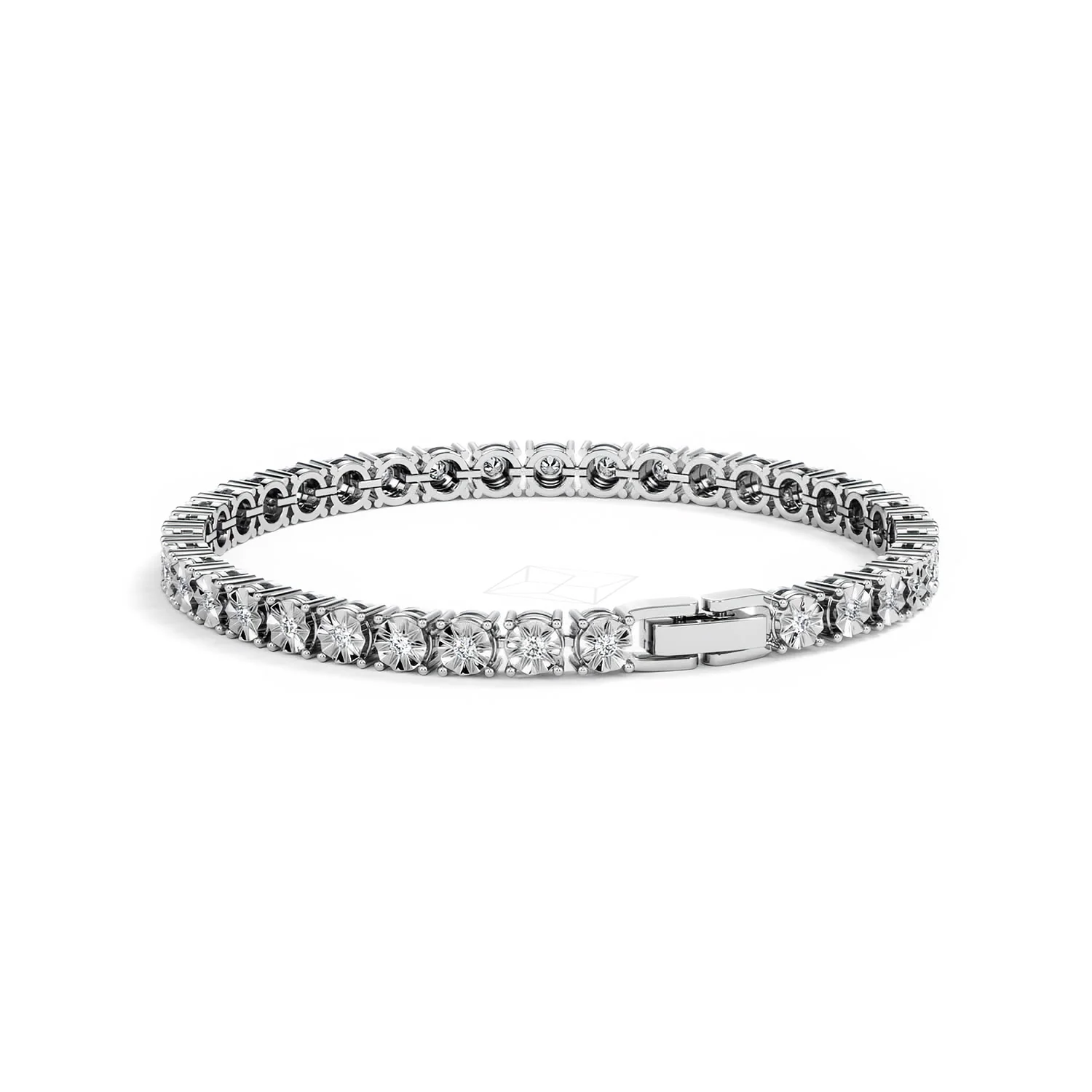 Mens Lab Diamond 1.00ct Tennis Bracelet in 925 Silver - Image 12