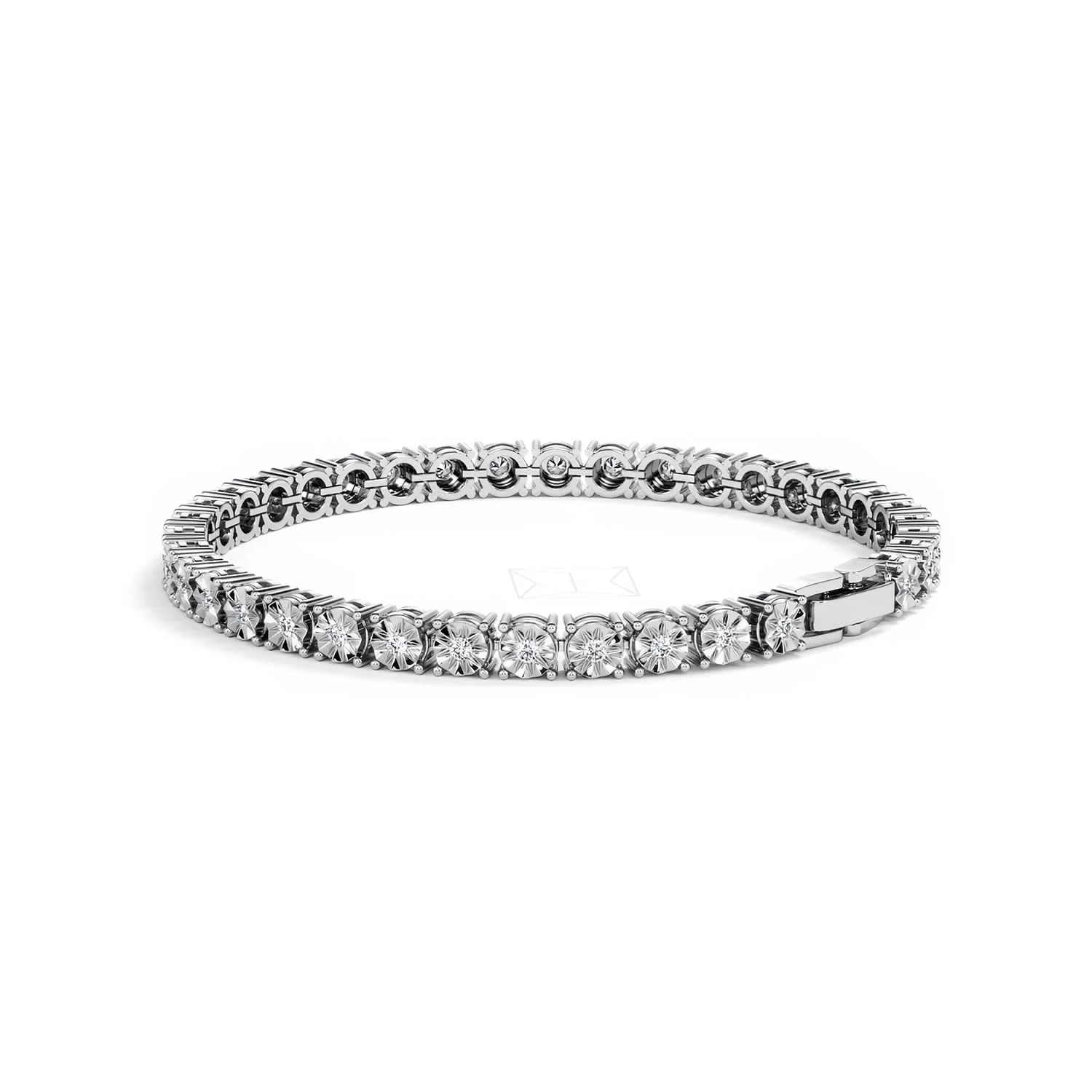 Mens Lab Diamond 1.00ct Tennis Bracelet in 925 Silver - Image 13