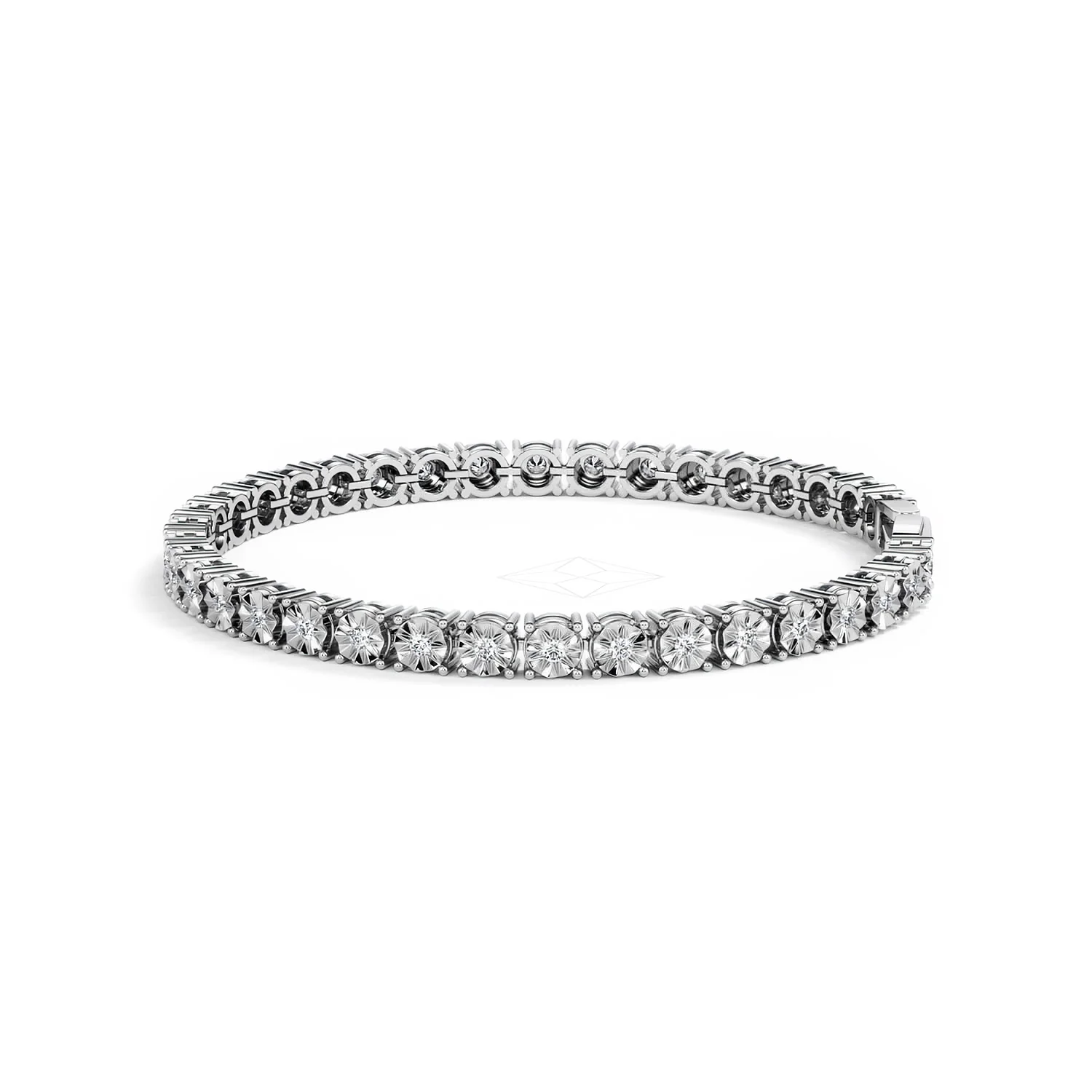 Mens Lab Diamond 1.00ct Tennis Bracelet in 925 Silver - Image 14